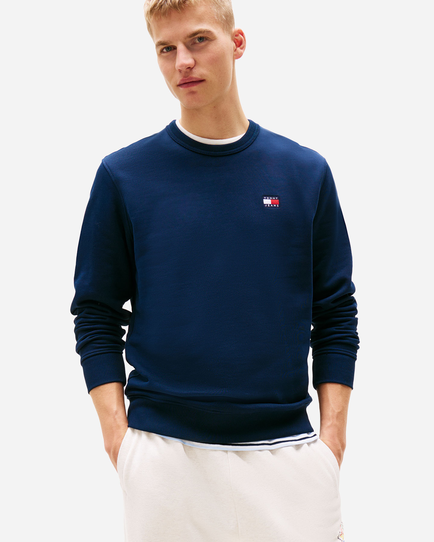 Felpa TOMMY HILFIGER BADGE M - Blu - 3 | Cisalfa Sport