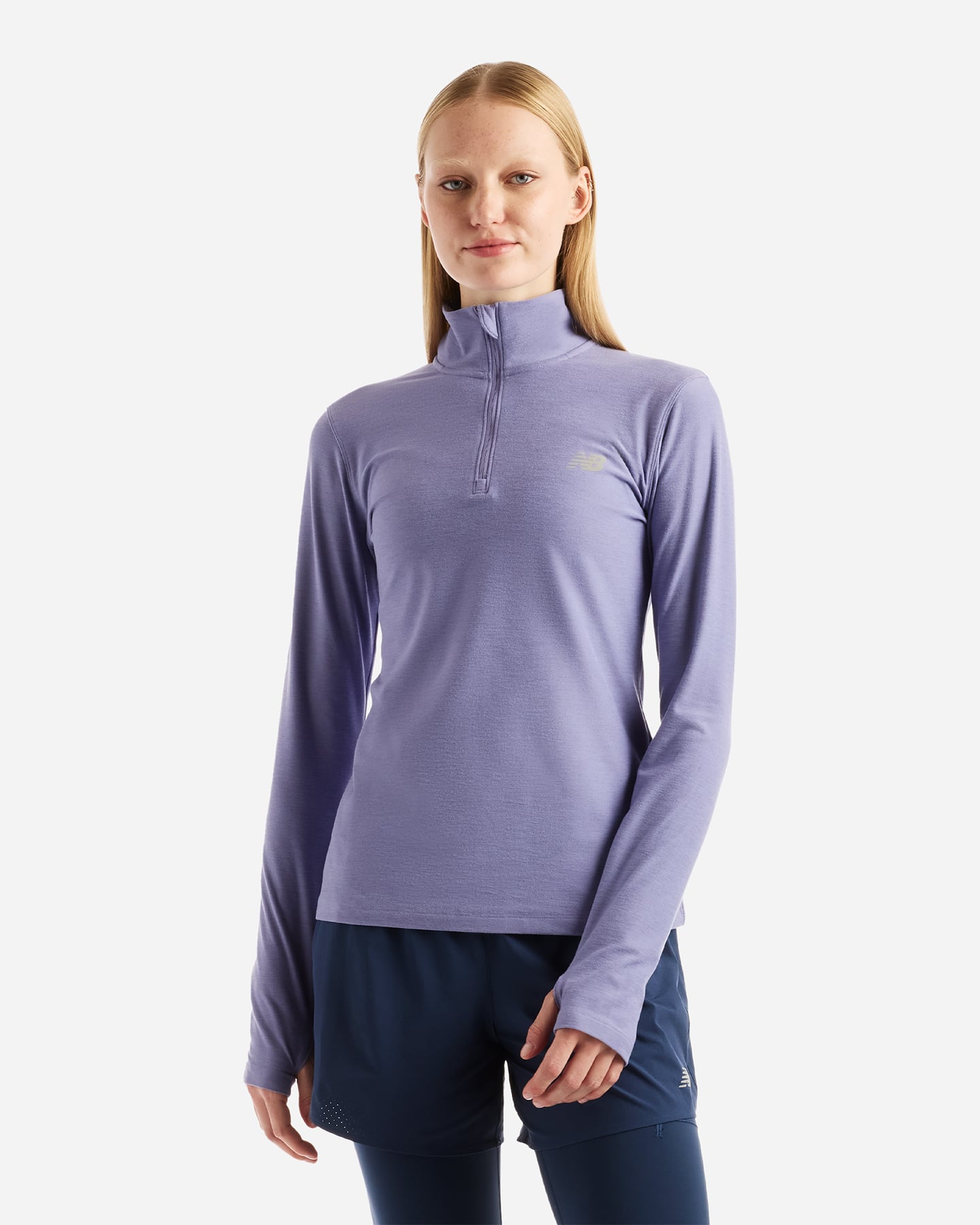 Space Dye 1-4 Zip Ls W - Maglia Running - Donna - Viola