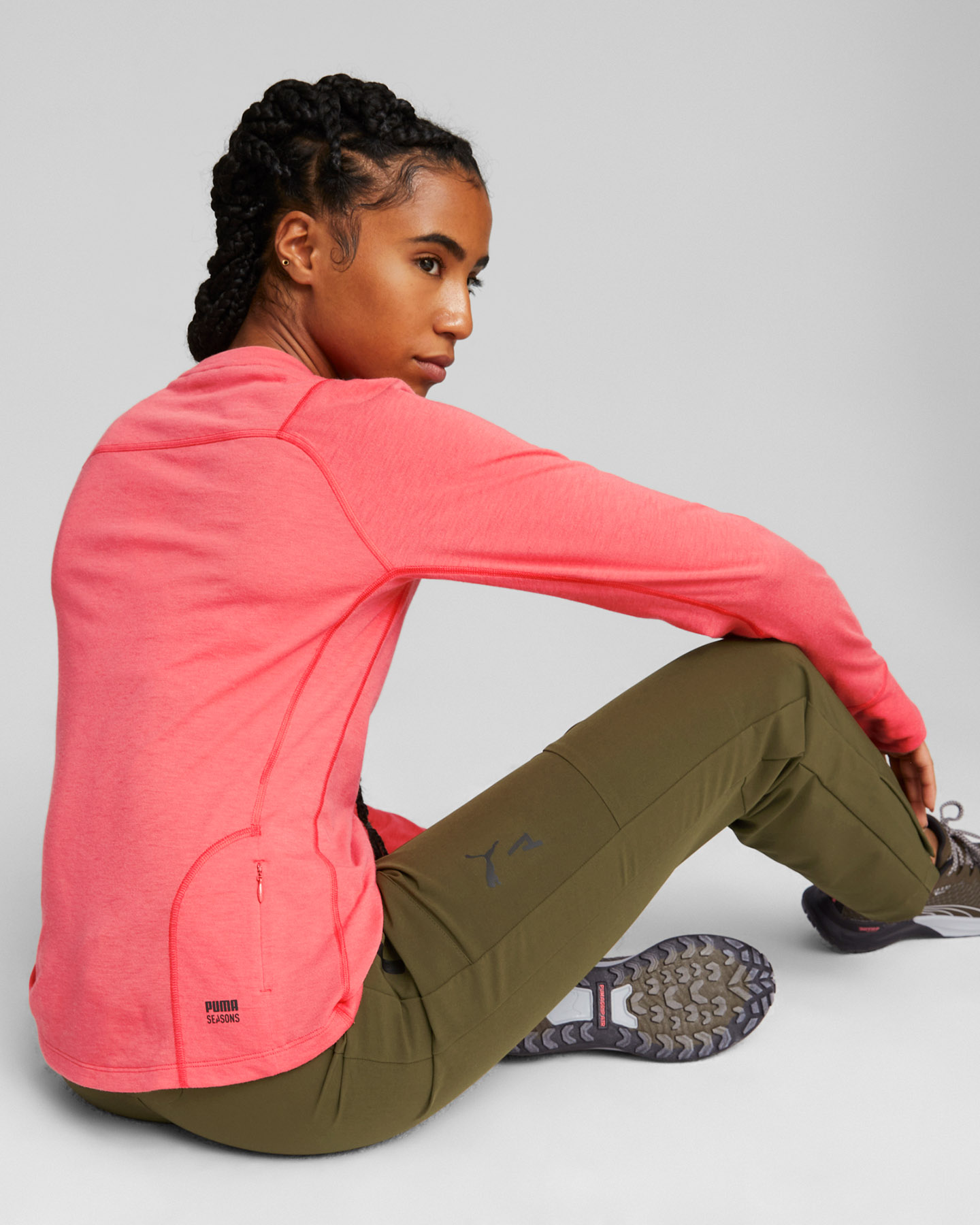 Maglia running PUMA SEASONS WOOL W - Rosa - 3 | Cisalfa Sport