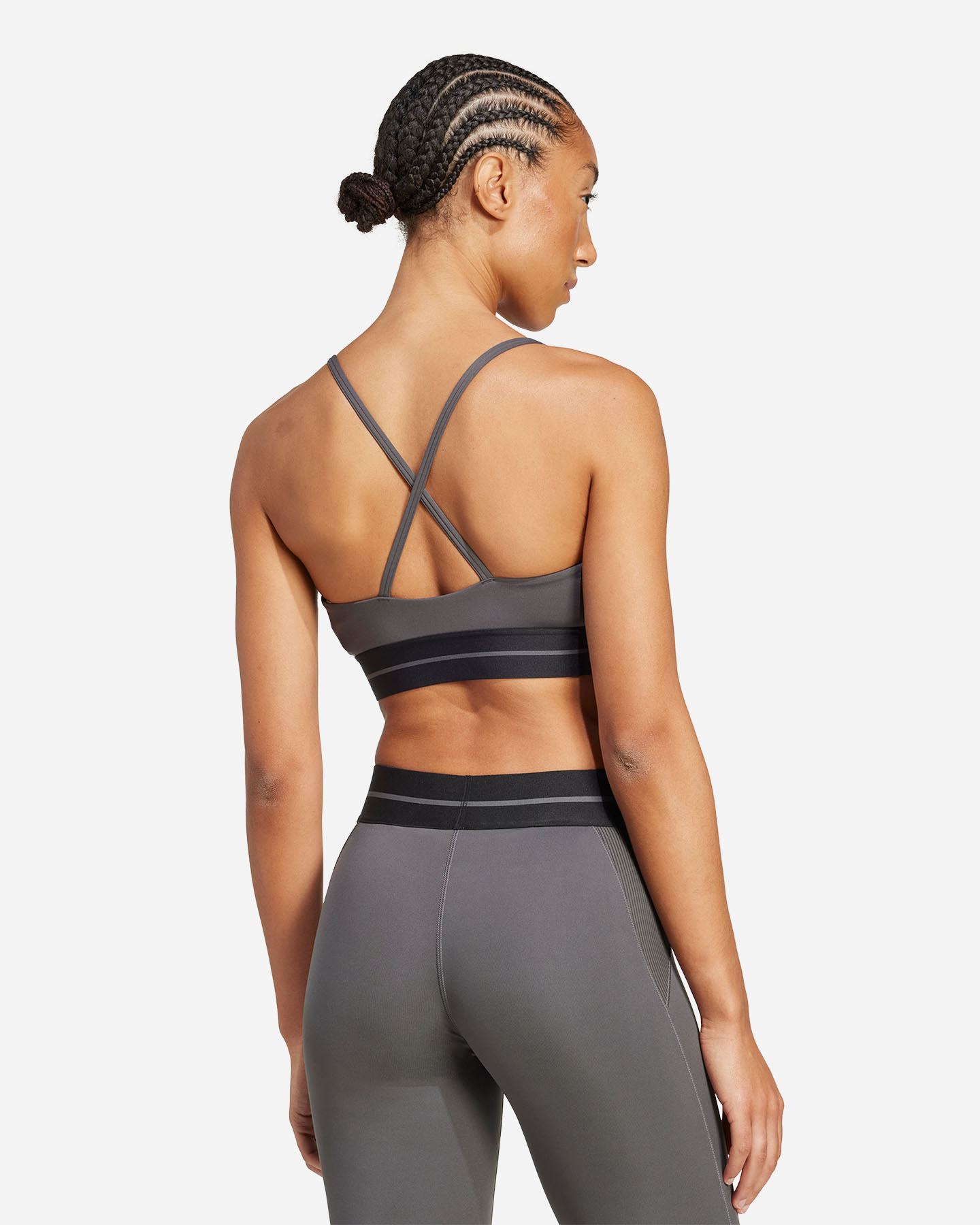Bra training ADIDAS HYG RIB W - Grigio - 3 | Cisalfa Sport