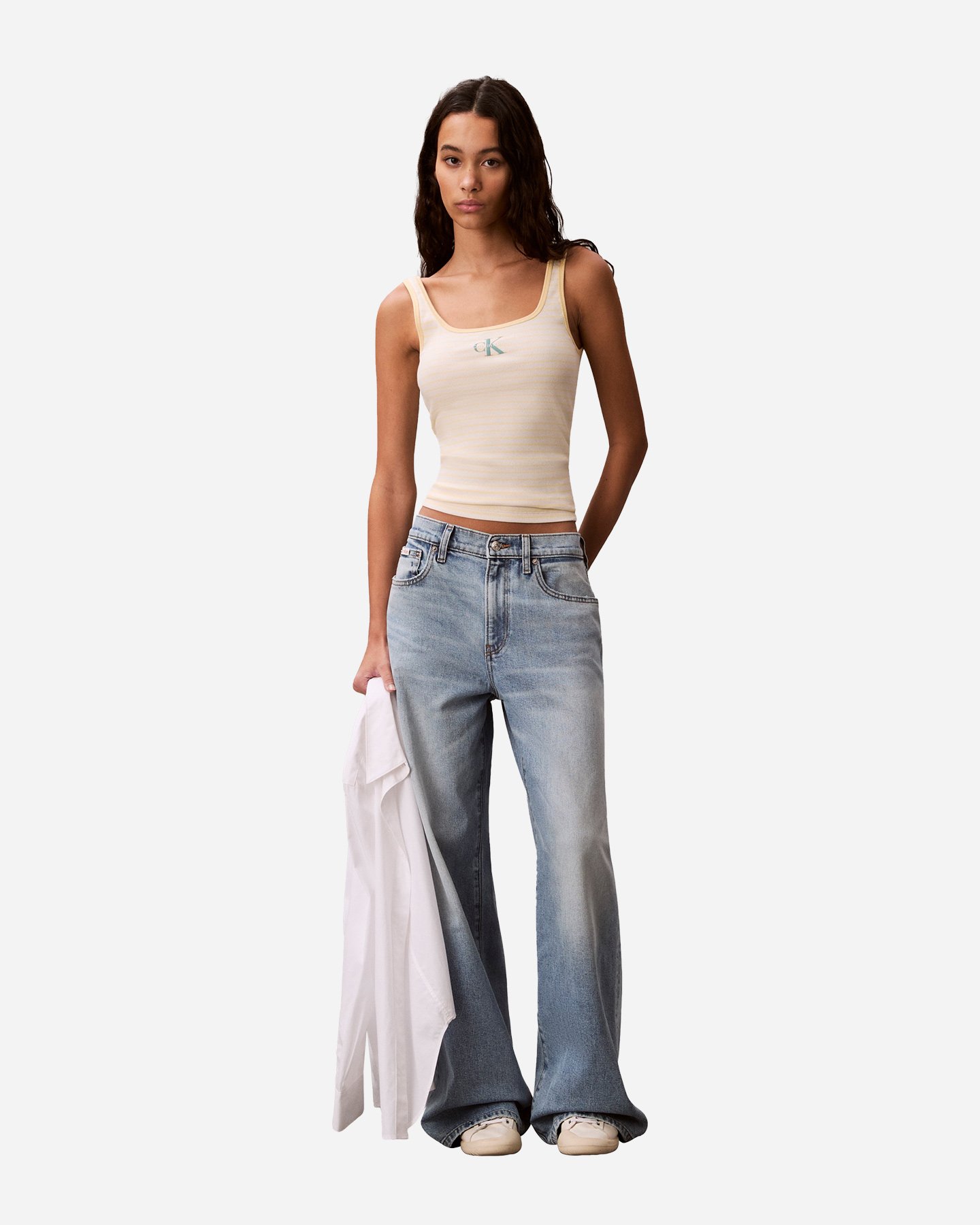 Canotta CALVIN KLEIN JEANS LOGO STRIPE W - Giallo - 3 | Cisalfa Sport