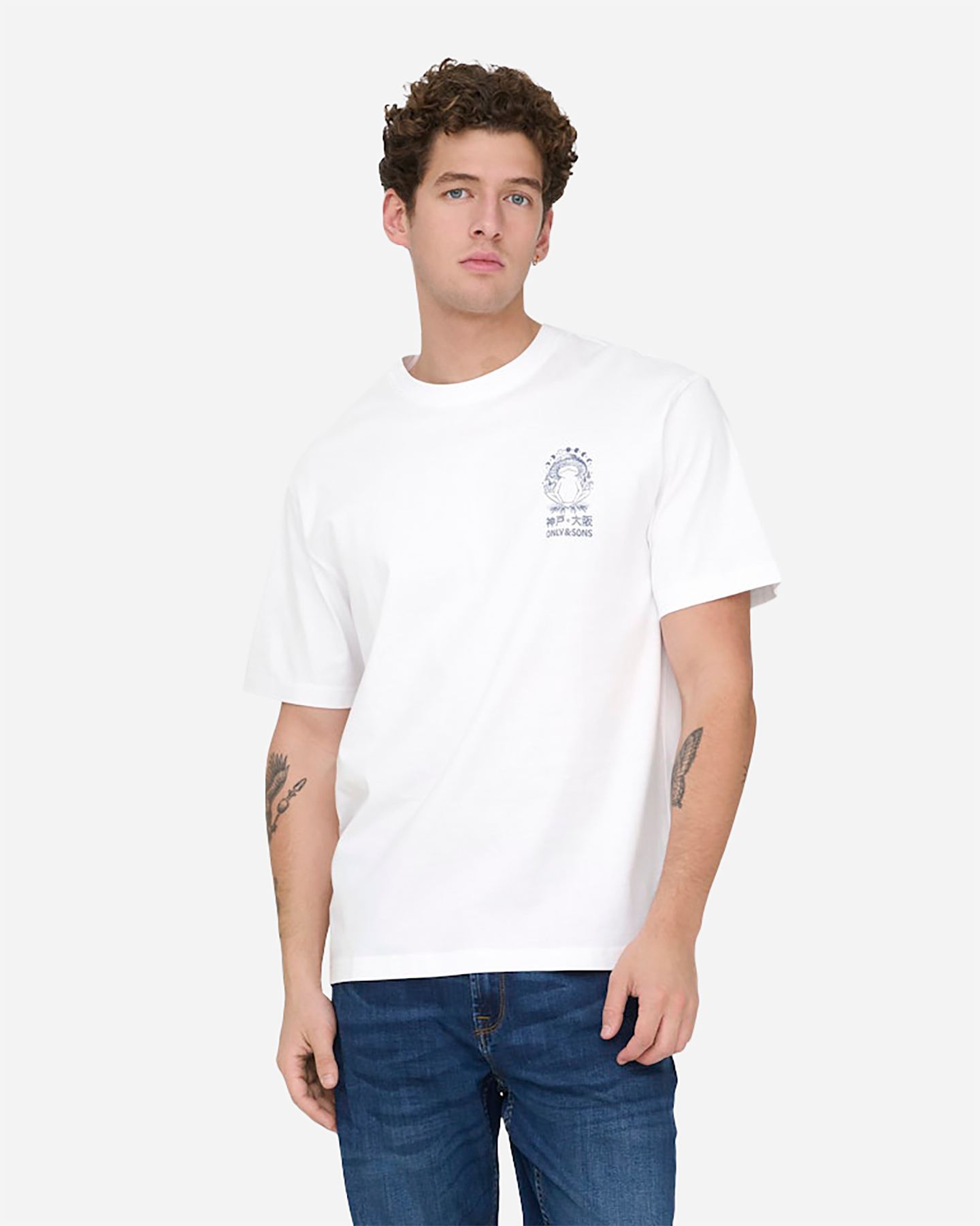 T-shirt ONLY & SONS FRED BACK PRINT M - Bianco - 2 | Cisalfa Sport