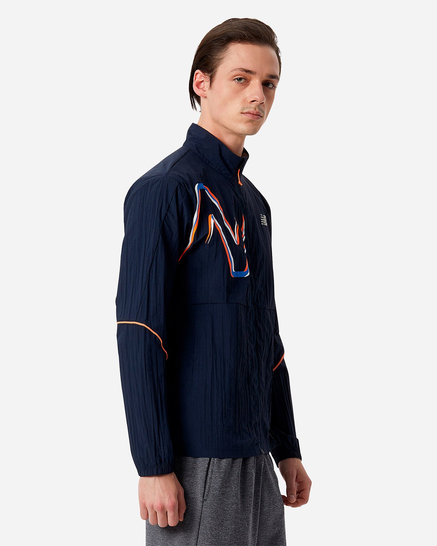 Giacca running NEW BALANCE PRINTED IMPACT M - Blu - 1 | Cisalfa Sport
