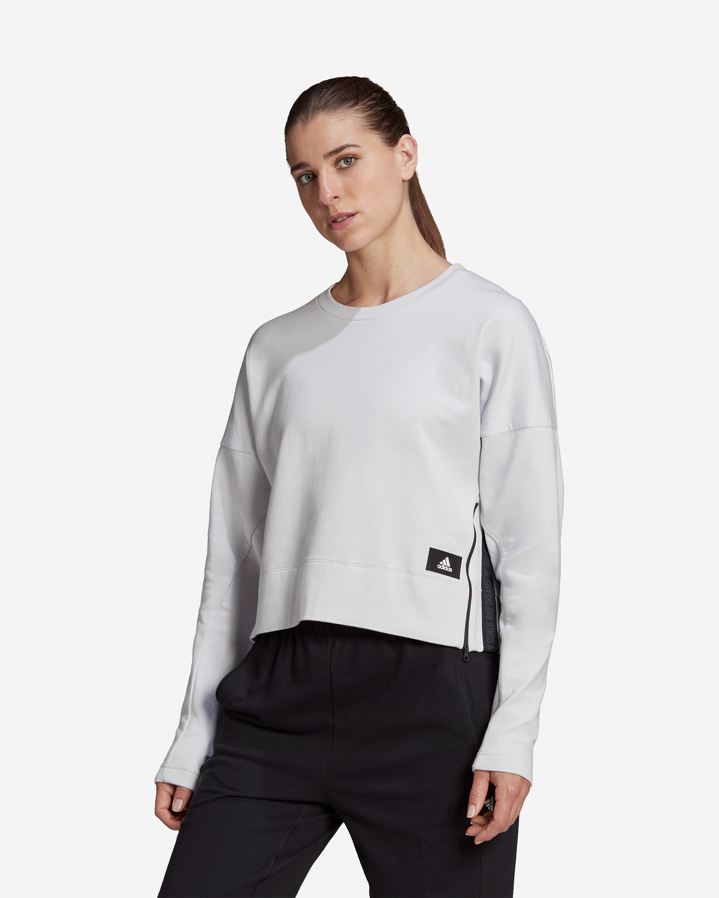 Felpa ADIDAS POLY CROP W - Bianco - 1 | Cisalfa Sport