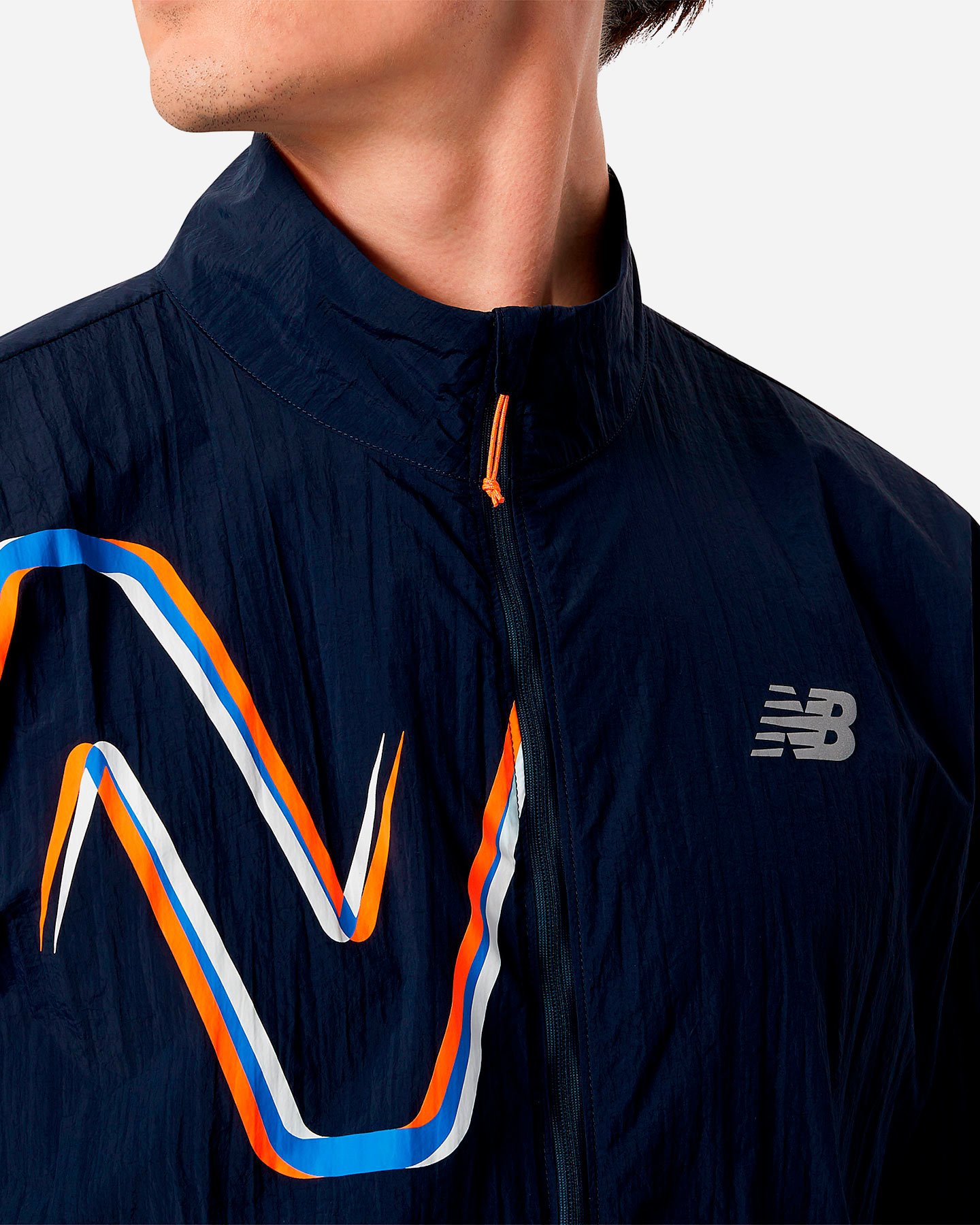 Giacca running NEW BALANCE PRINTED IMPACT M - Blu - 3 | Cisalfa Sport