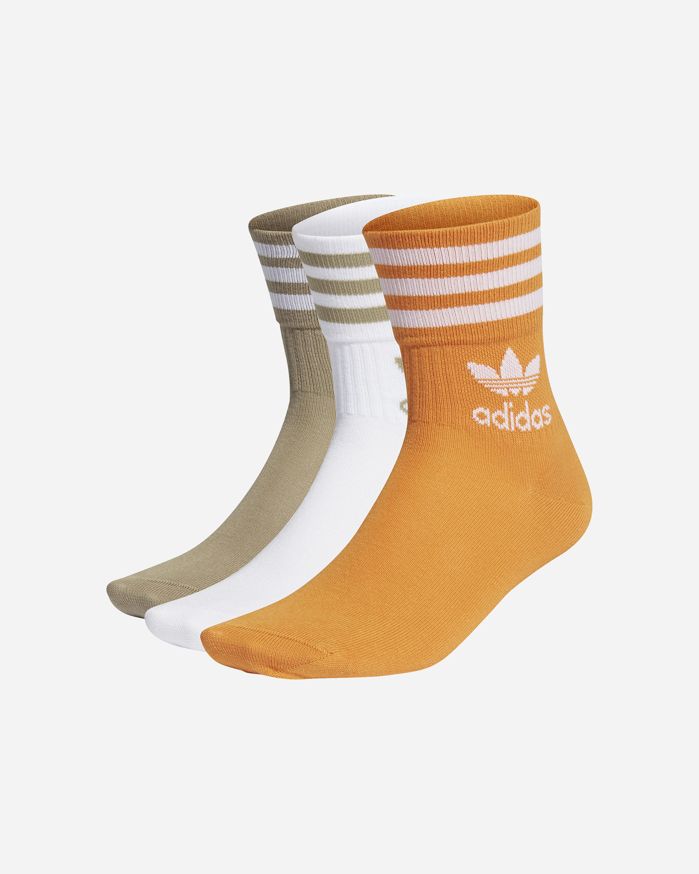 Calze ADIDAS ORIGINALS SOLID CREW 3PACK MID M - Bianco - 0 | Cisalfa Sport