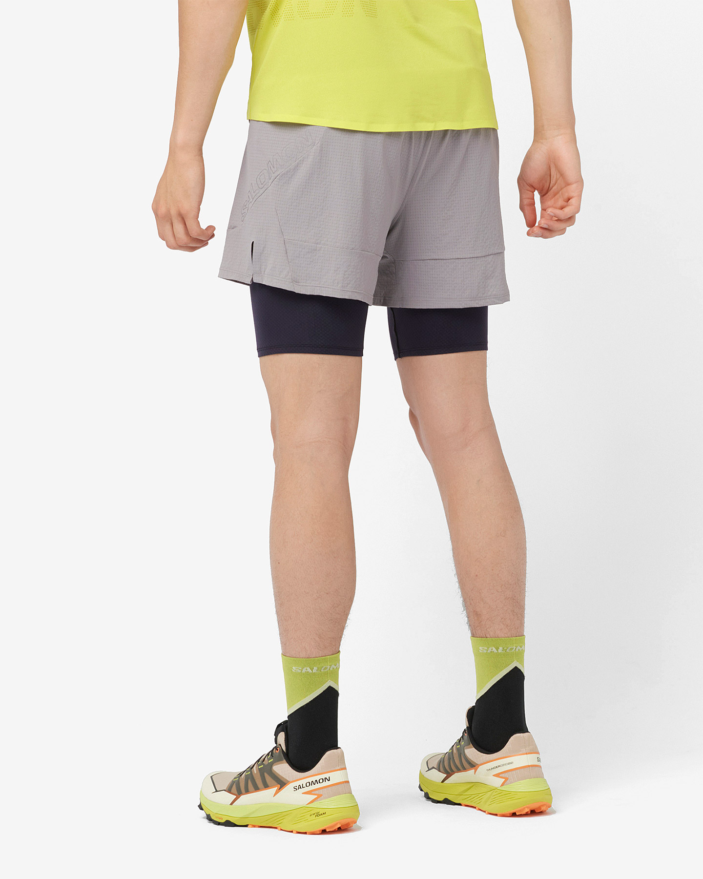 Short running SALOMON SENSE AERO 2IN1 M - Grigio - 3 | Cisalfa Sport