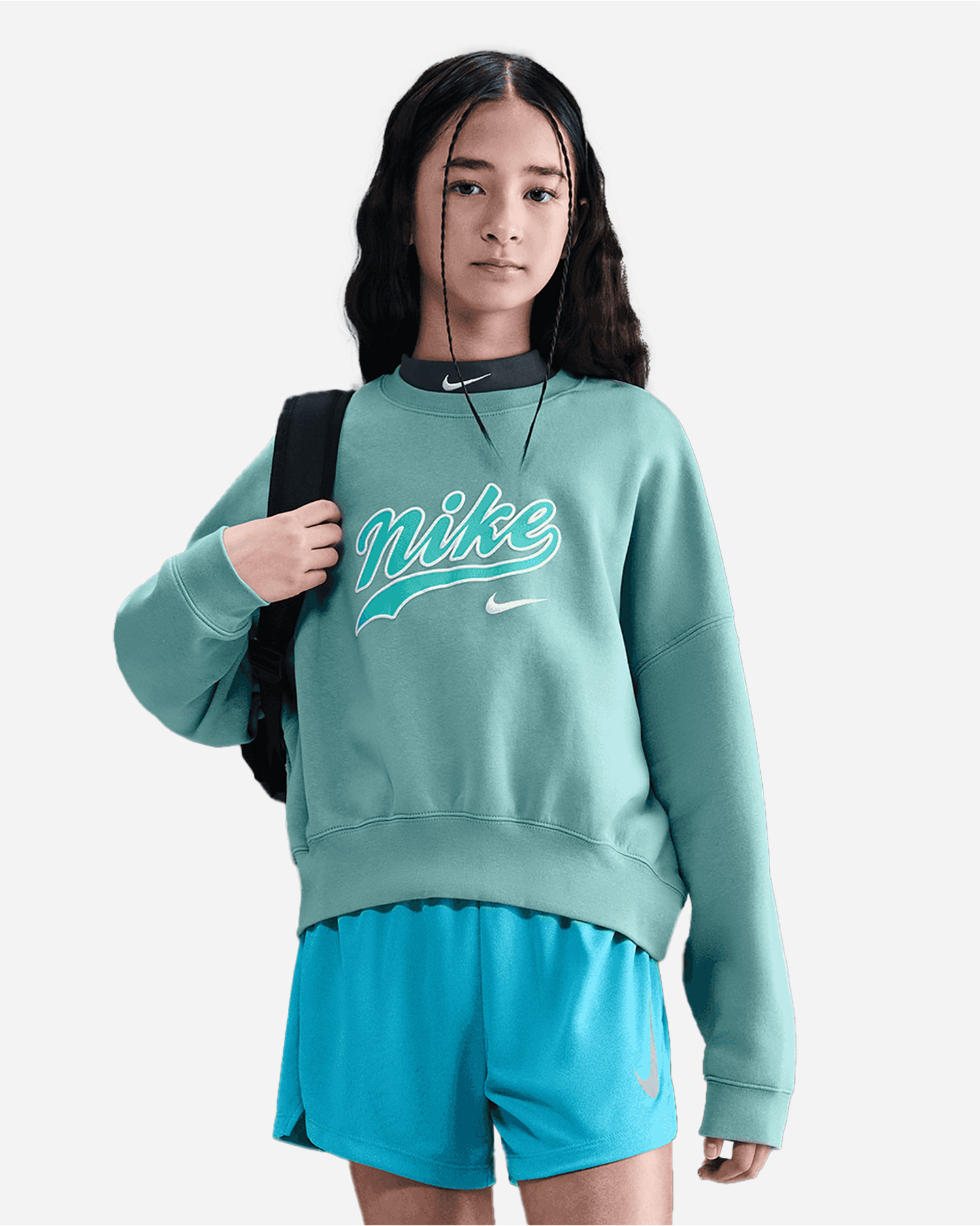 Felpa NIKE BIG LOGO BLEACH JR - Verde - 0 | Cisalfa Sport