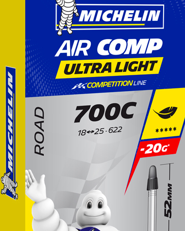 Inner tube BONIN CAMERA M 28-A1 ULTRALIGHT PR 52MM 700x18/25  - Nero - 1 | Cisalfa Sport