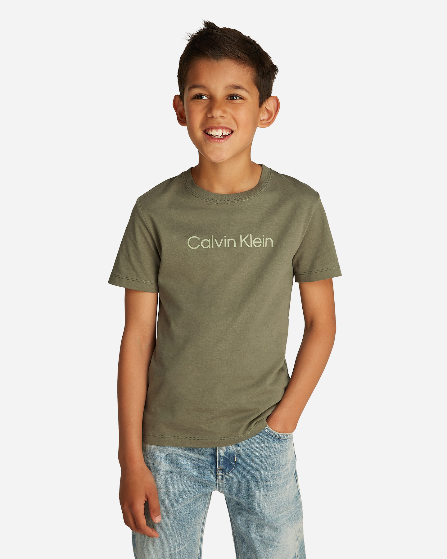 T-shirt CALVIN KLEIN JEANS LINE LOGO JR - Verde - 4 | Cisalfa Sport