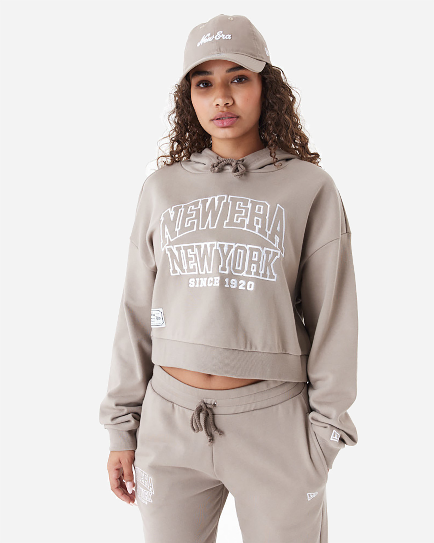 Felpa NEW ERA CROP BIG LOGO W - Beige - 3 | Cisalfa Sport