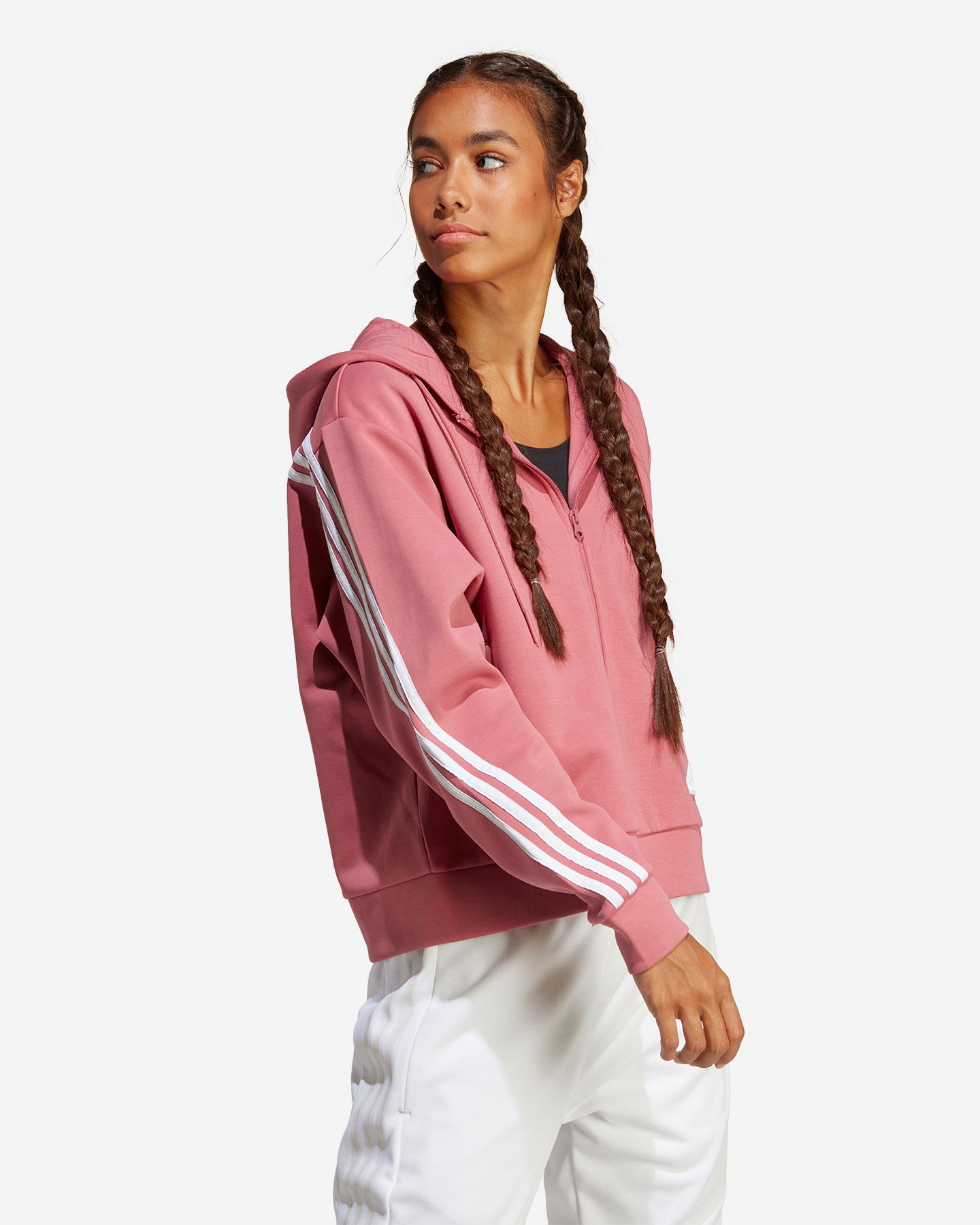 Felpa ADIDAS 3STRIPES W - Rosa - 2 | Cisalfa Sport