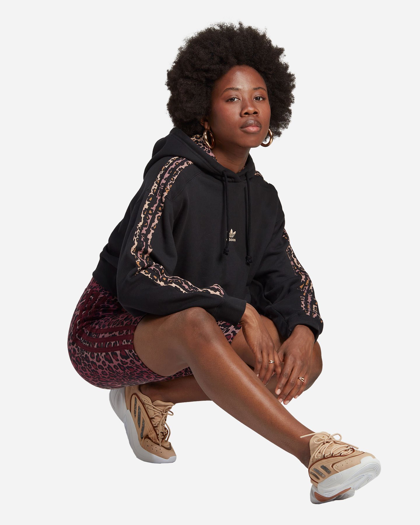 Felpa ADIDAS ORGINALS TREFOIL ANIMALIER W - Nero - 3 | Cisalfa Sport