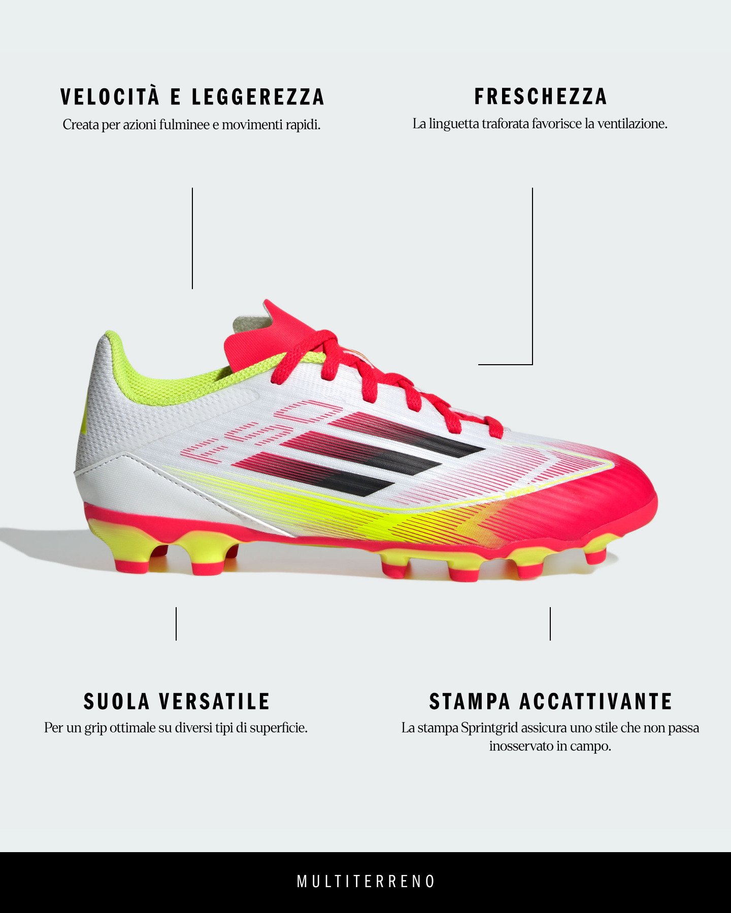 Scarpe calcio ADIDAS F50 LEAGUE MG JR - Color mix - 6 | Cisalfa Sport