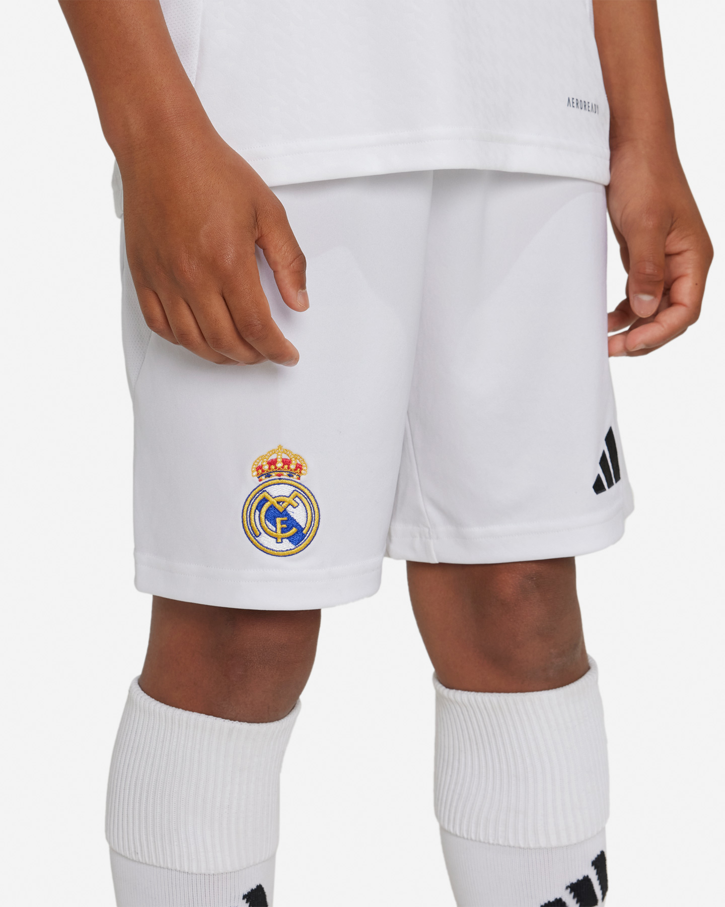 Pantaloncini calcio ufficiali ADIDAS REAL MADRID HOME 24-25 JR - Bianco - 4 | Cisalfa Sport