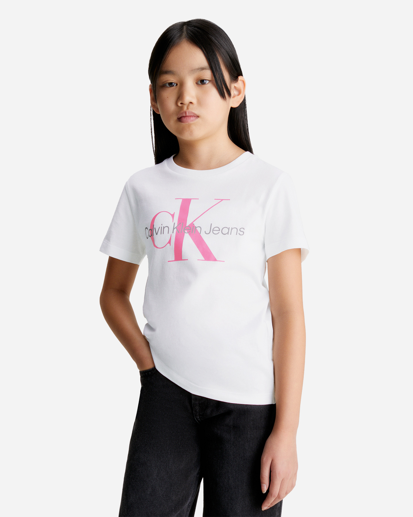 T-shirt CALVIN KLEIN JEANS MONOGRAM JR - Bianco - 4 | Cisalfa Sport