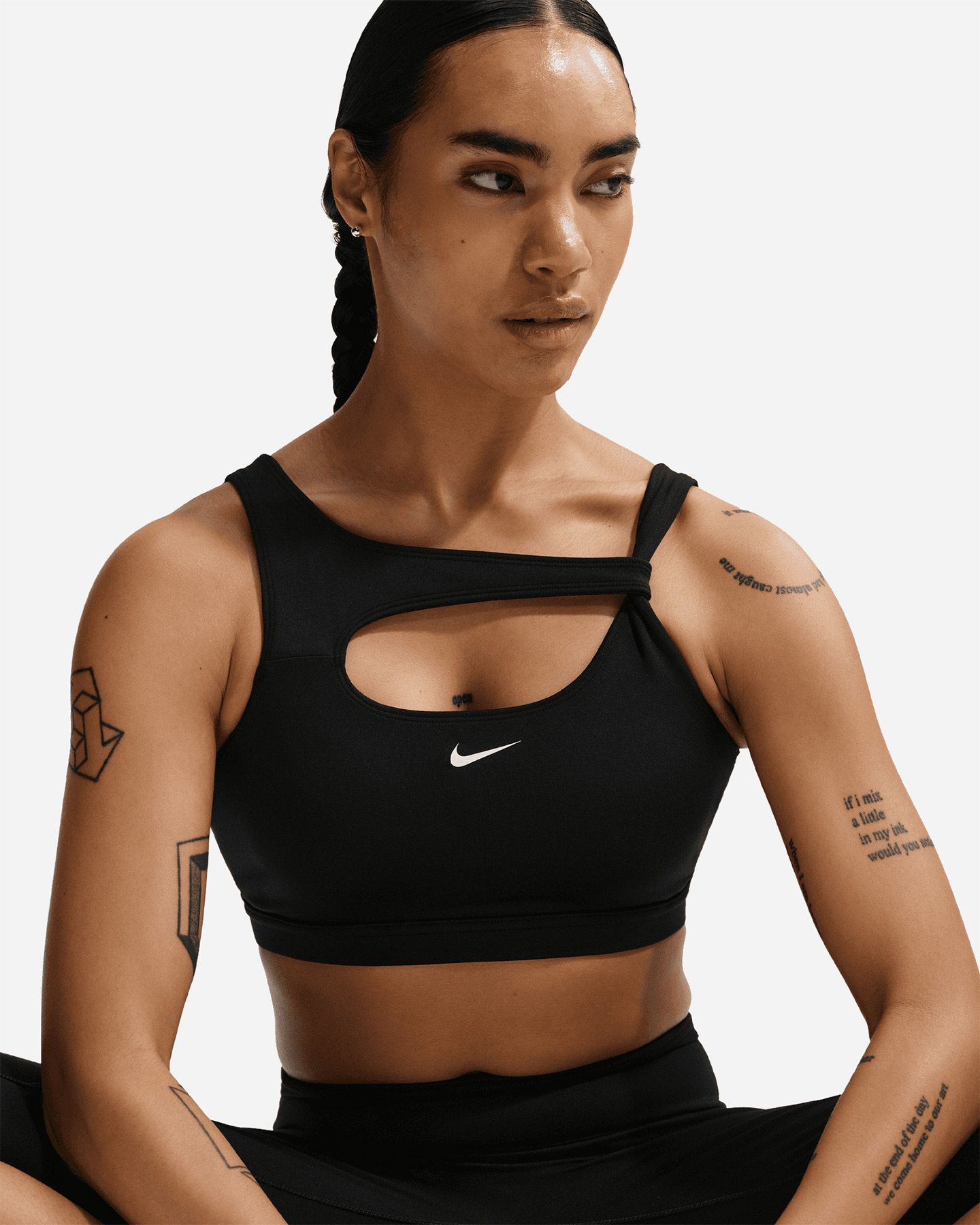 Bra training NIKE ONE NODO SMALL LOGO W - Nero - 4 | Cisalfa Sport