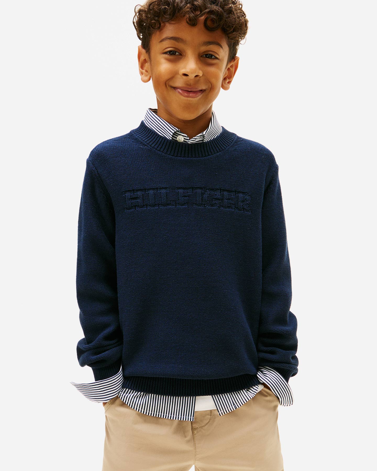 Maglione TOMMY HILFIGER MONOTYPE GRAPHIC JR - Blu Navy - 3 | Cisalfa Sport