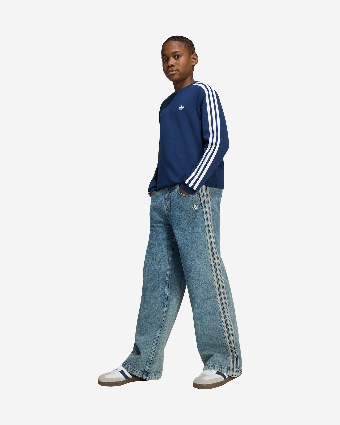Felpa ADIDAS 3STRIPES JR - Blu Navy - 2 | Cisalfa Sport
