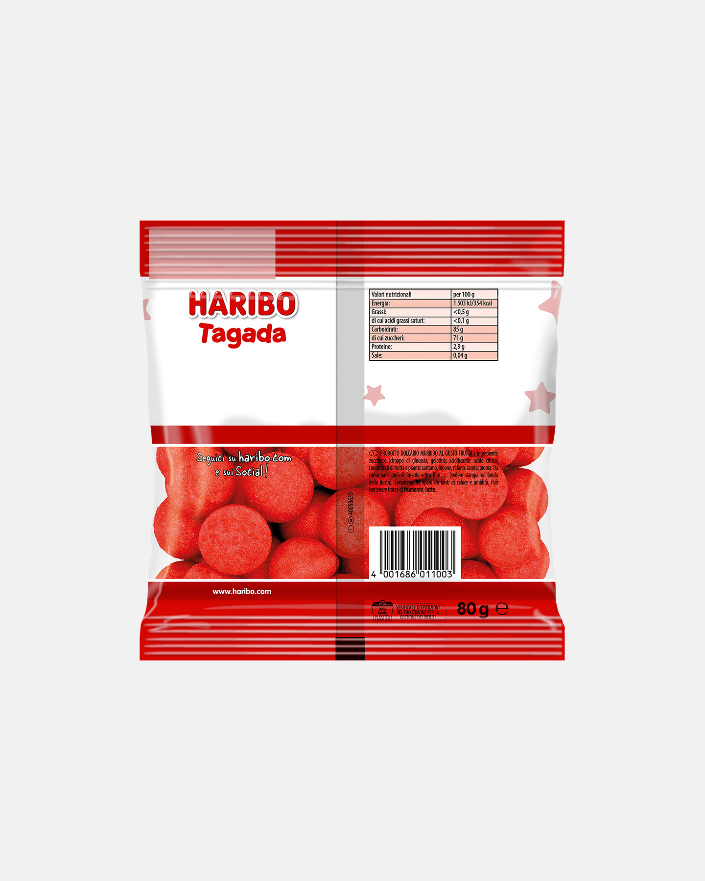 Caramelle HARIBO TAGADA 80 G  - Color mix - 1 | Cisalfa Sport