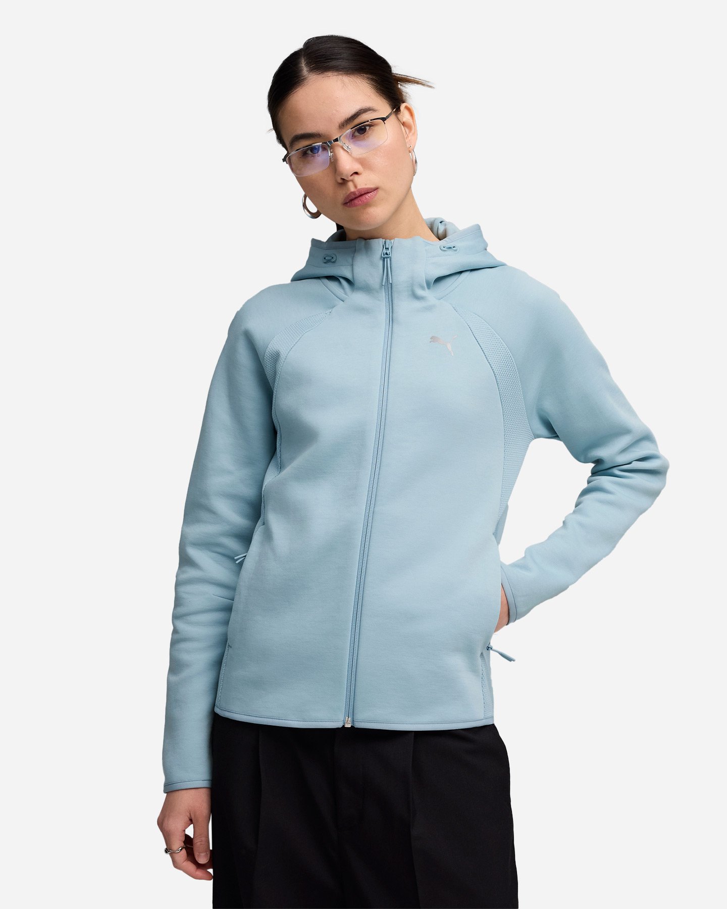 Felpa PUMA EVOSTRIPE W - Azzurro - 2 | Cisalfa Sport