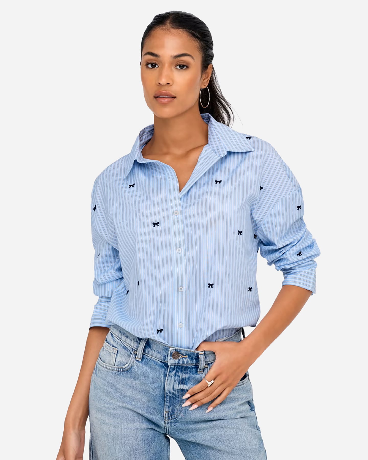 Camicia ONLY OREGON ZEIDI OVER STRIPE W - Bianco - 5 | Cisalfa Sport