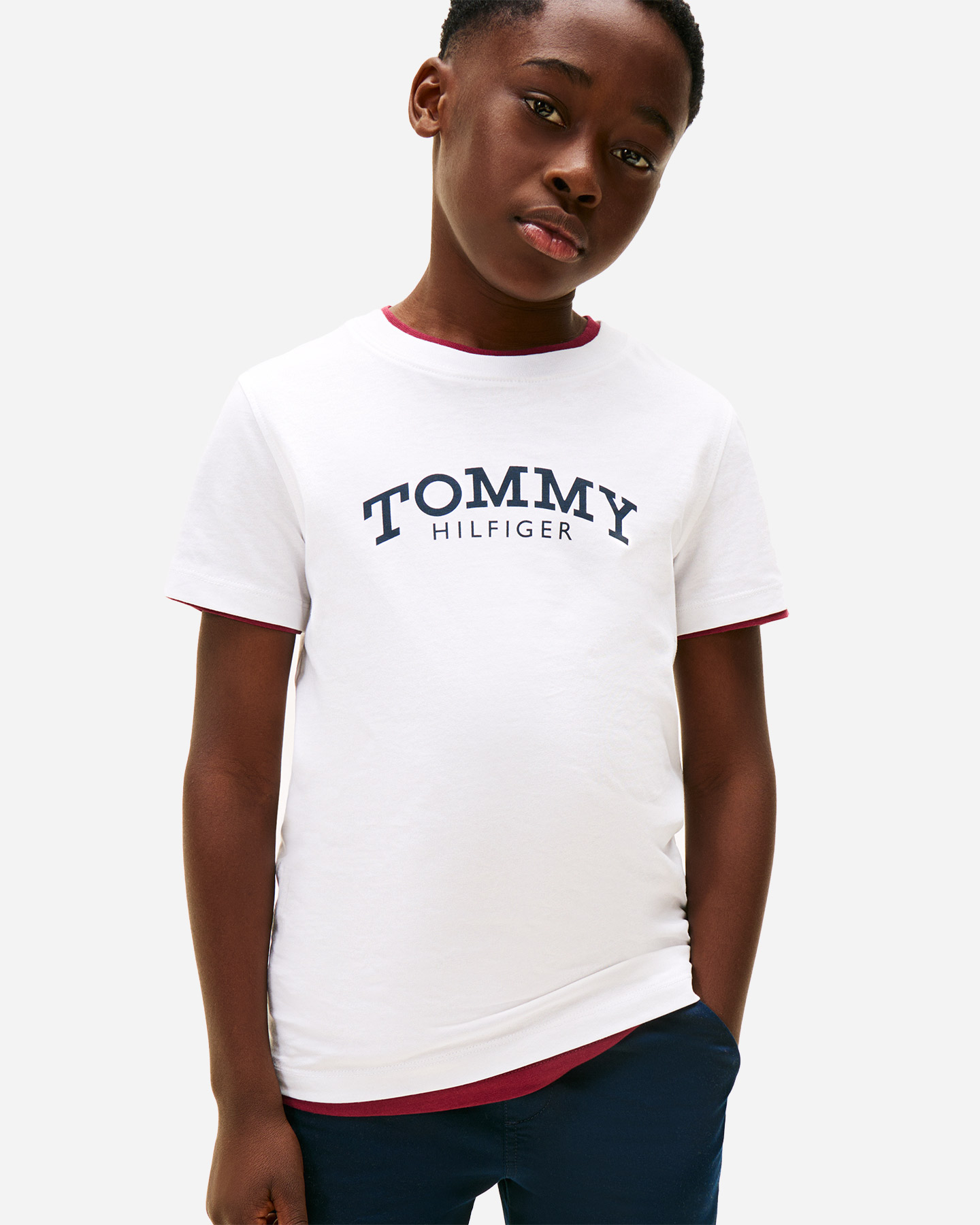 T-shirt TOMMY HILFIGER MONOTYPE PRINT JR - Bianco - 1 | Cisalfa Sport