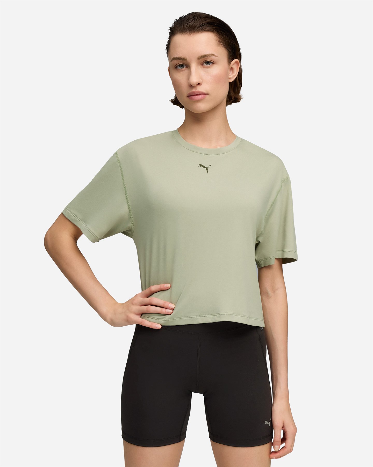 T-shirt training PUMA SMALL LOGO W - Verde - 2 | Cisalfa Sport