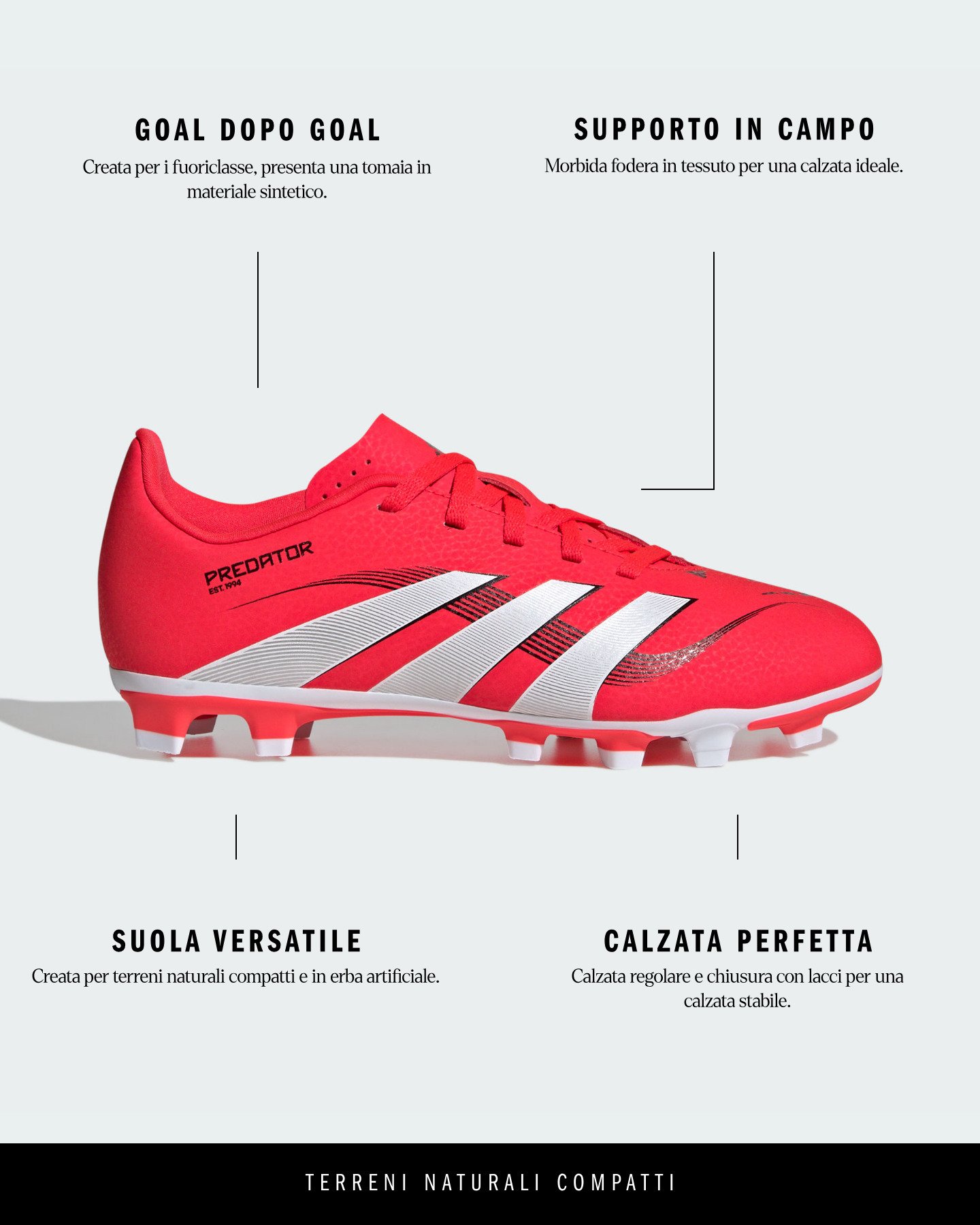 Scarpe calcio ADIDAS PREDATOR CLUB FG-MG JR - Color mix - 5 | Cisalfa Sport