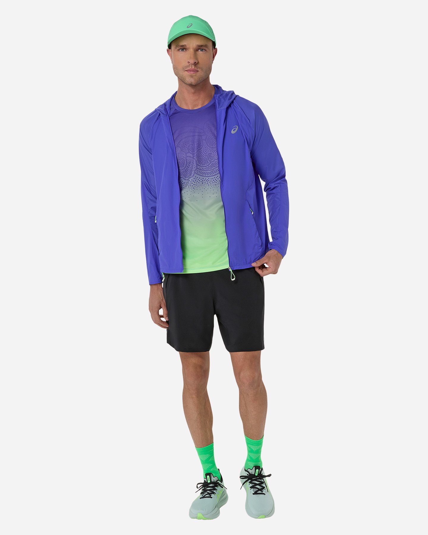 Giacca running ASICS ROAD PACKABLE M - Blu - 2 | Cisalfa Sport