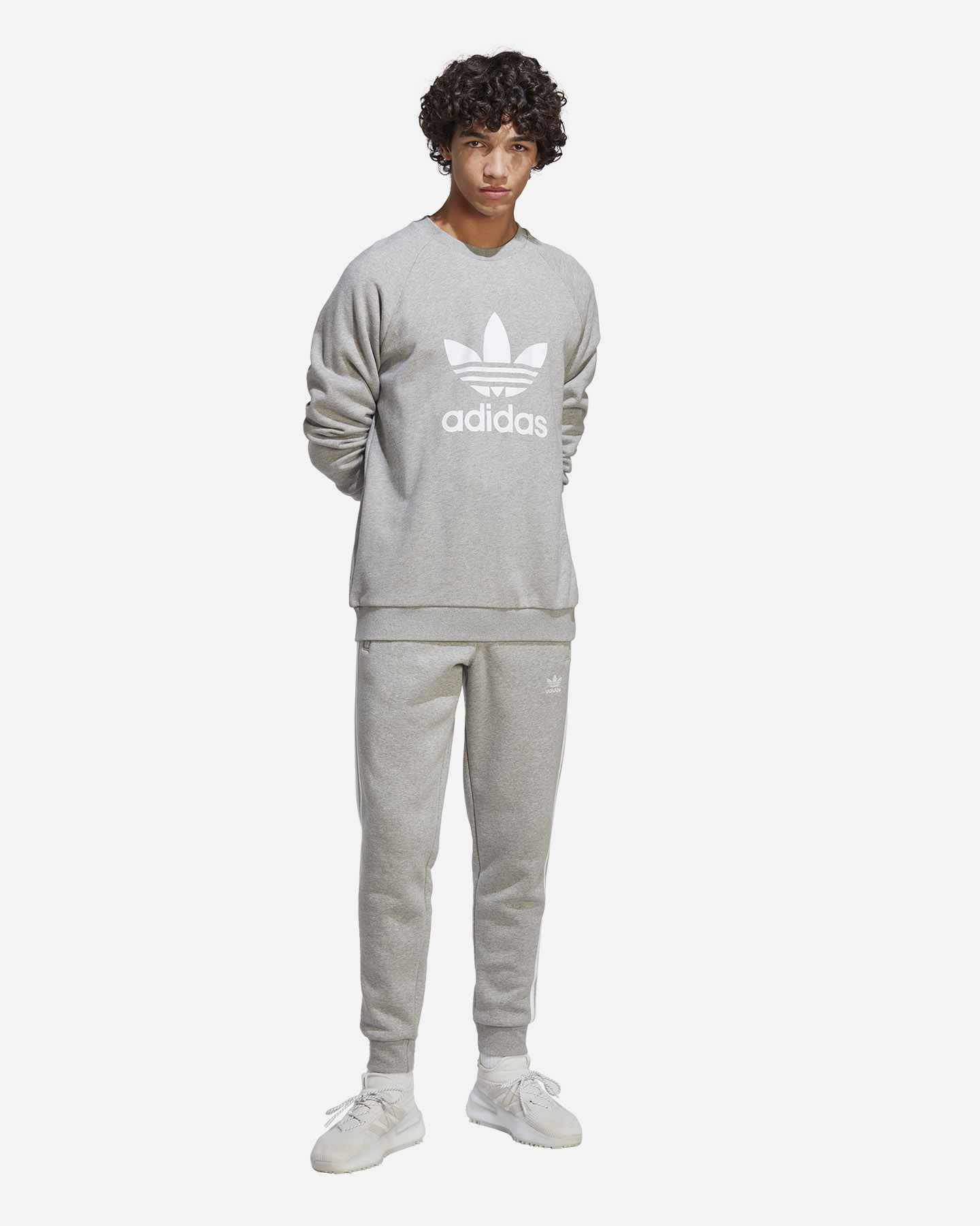 Felpa ADIDAS TREFOIL CREW M - Grigio - 5 | Cisalfa Sport