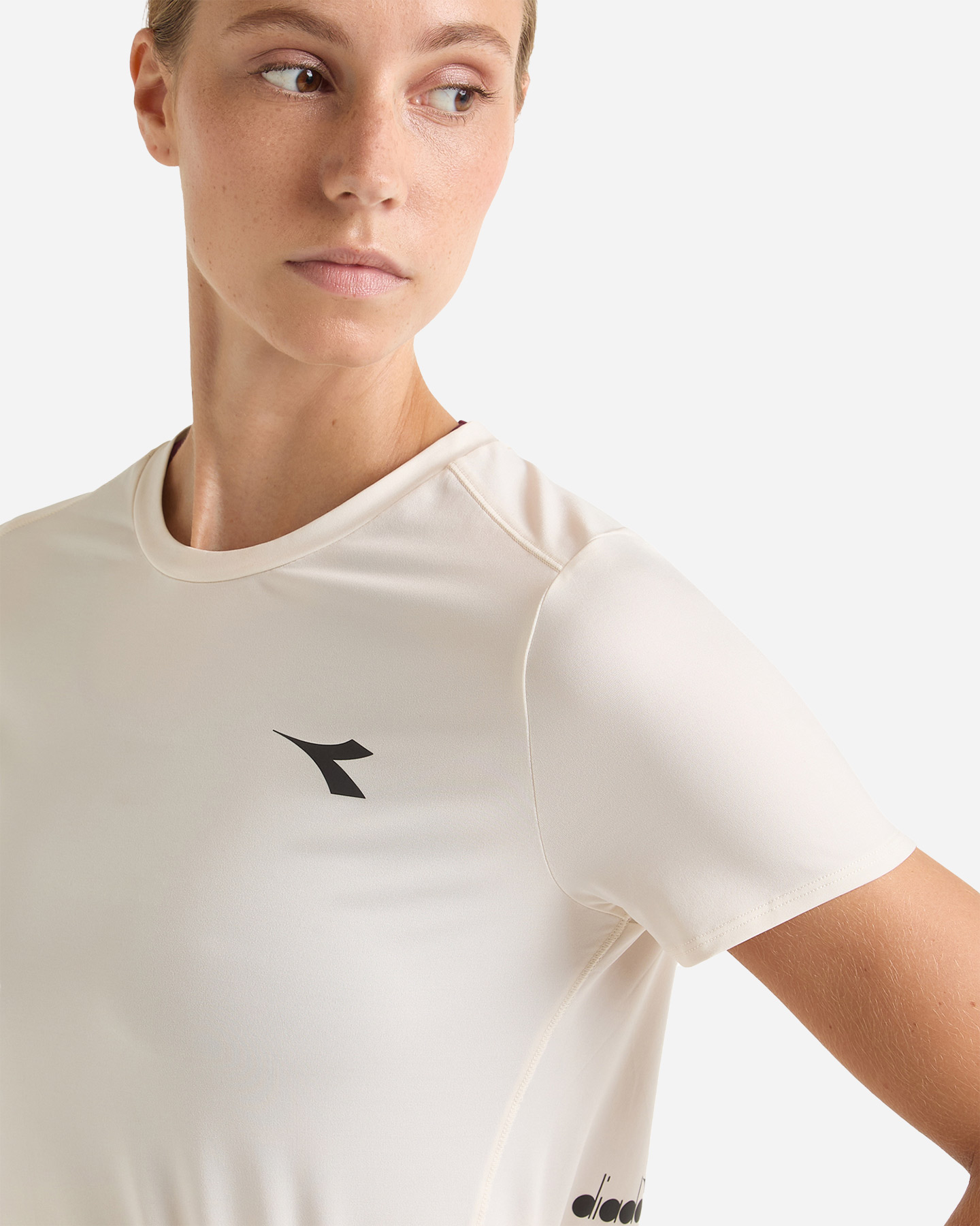 T-shirt running DIADORA TECH RUN CREW W - Bianco - 4 | Cisalfa Sport