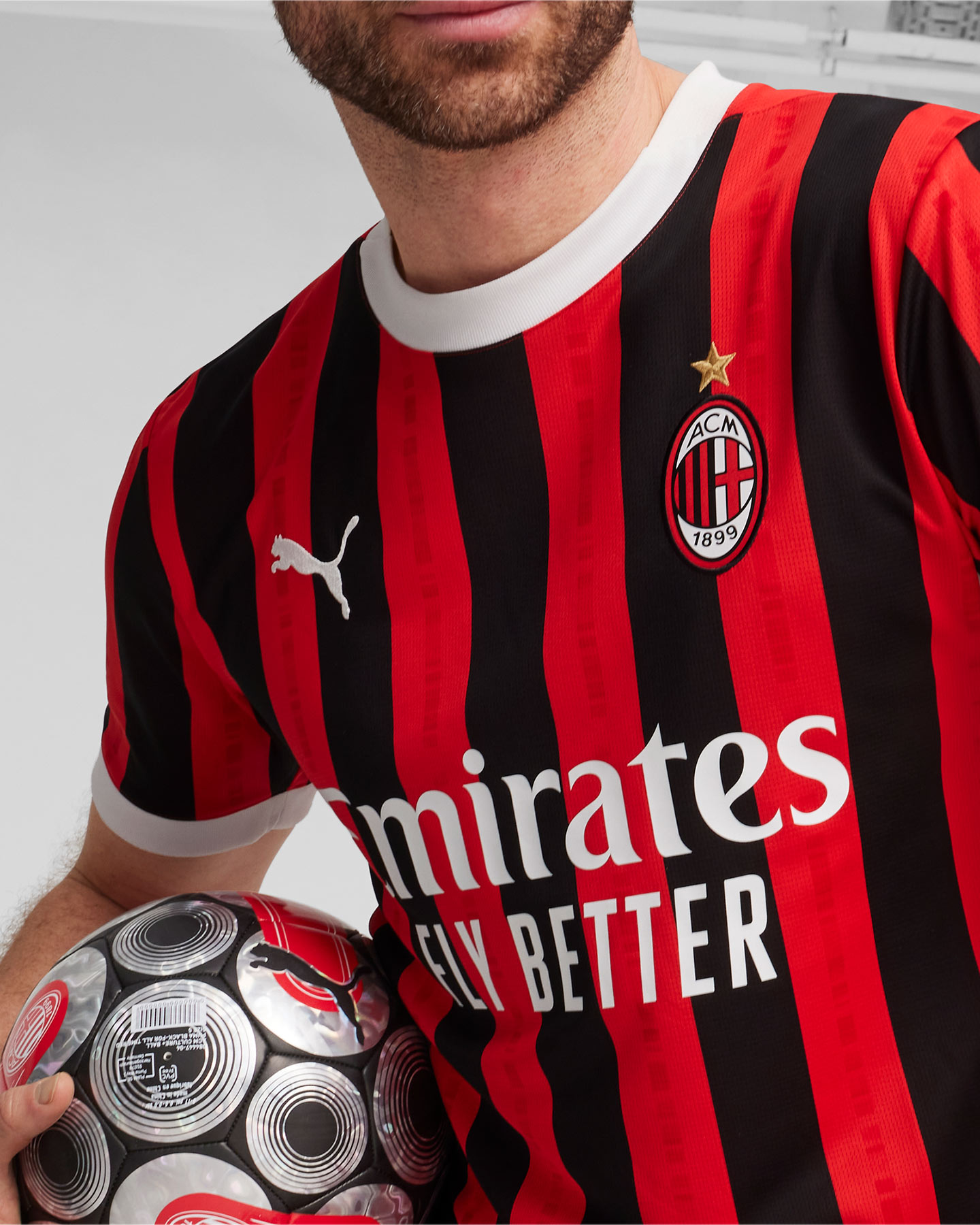 Maglia calcio ufficiale PUMA MILAN HOME REPLICA 24-25 M - Color mix - 4 | Cisalfa Sport