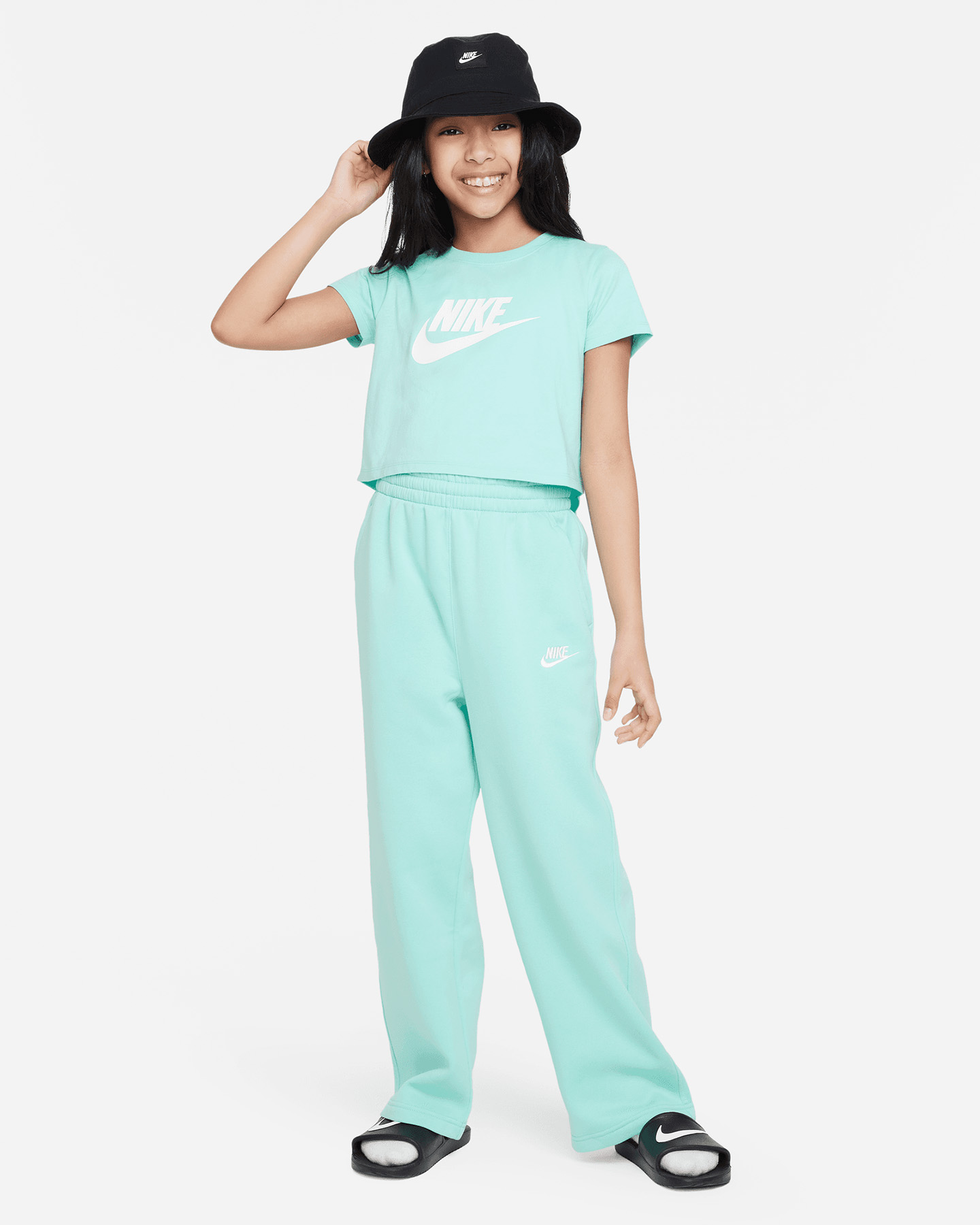 T-shirt NIKE FUTURA CROP JR - Verde - 3 | Cisalfa Sport