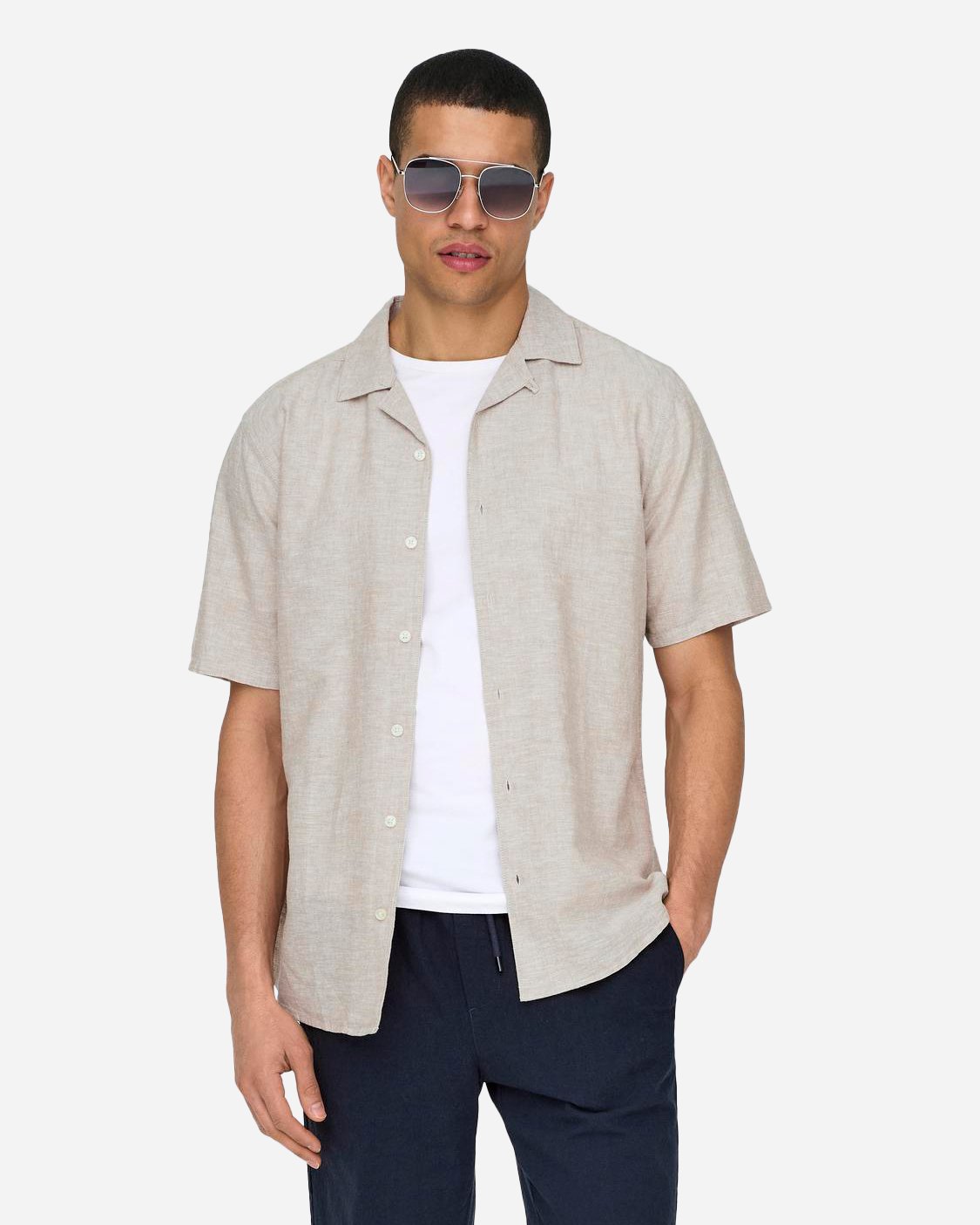 Camicia ONLY & SONS CAIDEN M - Beige - 2 | Cisalfa Sport