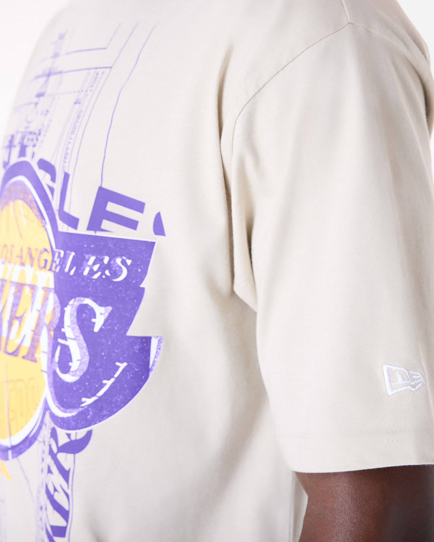 Abbigliamento basket NEW ERA GRAPHIC TEE LAKERS BEIGE M - Beige - 4 | Cisalfa Sport