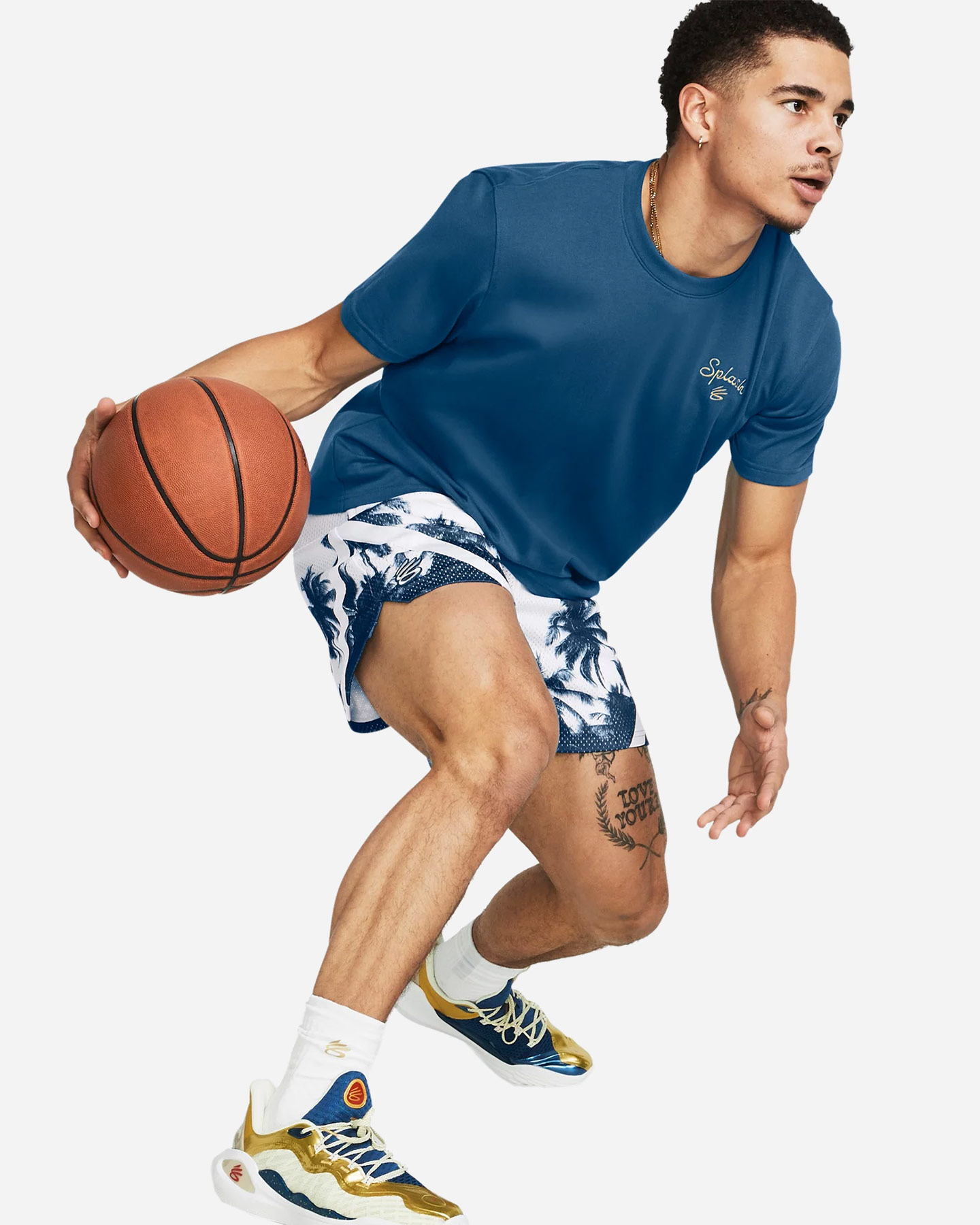Maglia basket UNDER ARMOUR CURRY EMBOSS SPLASH M - Blu - 3 | Cisalfa Sport