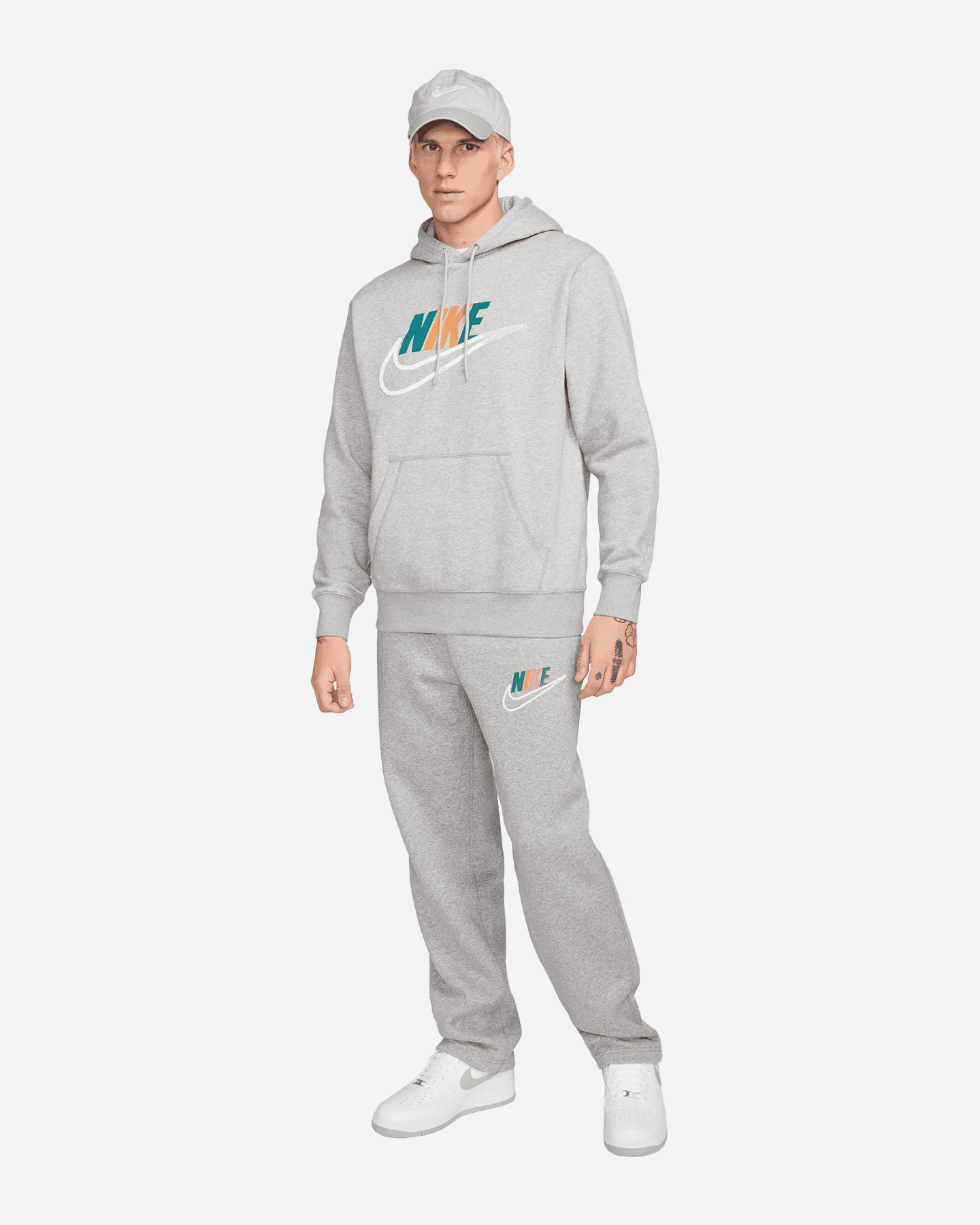 Felpa NIKE FLC CLUB FUTURA M - Grigio - 4 | Cisalfa Sport