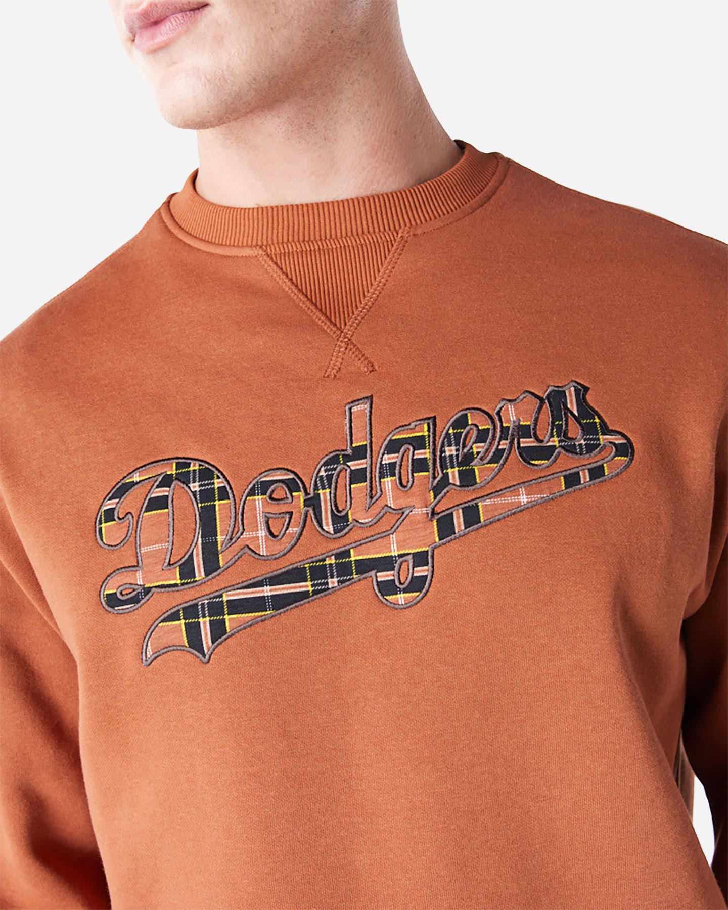 Felpa NEW ERA FLC MLB TARTAN INFILL LA DODG MARRONE M - Marrone - 3 | Cisalfa Sport