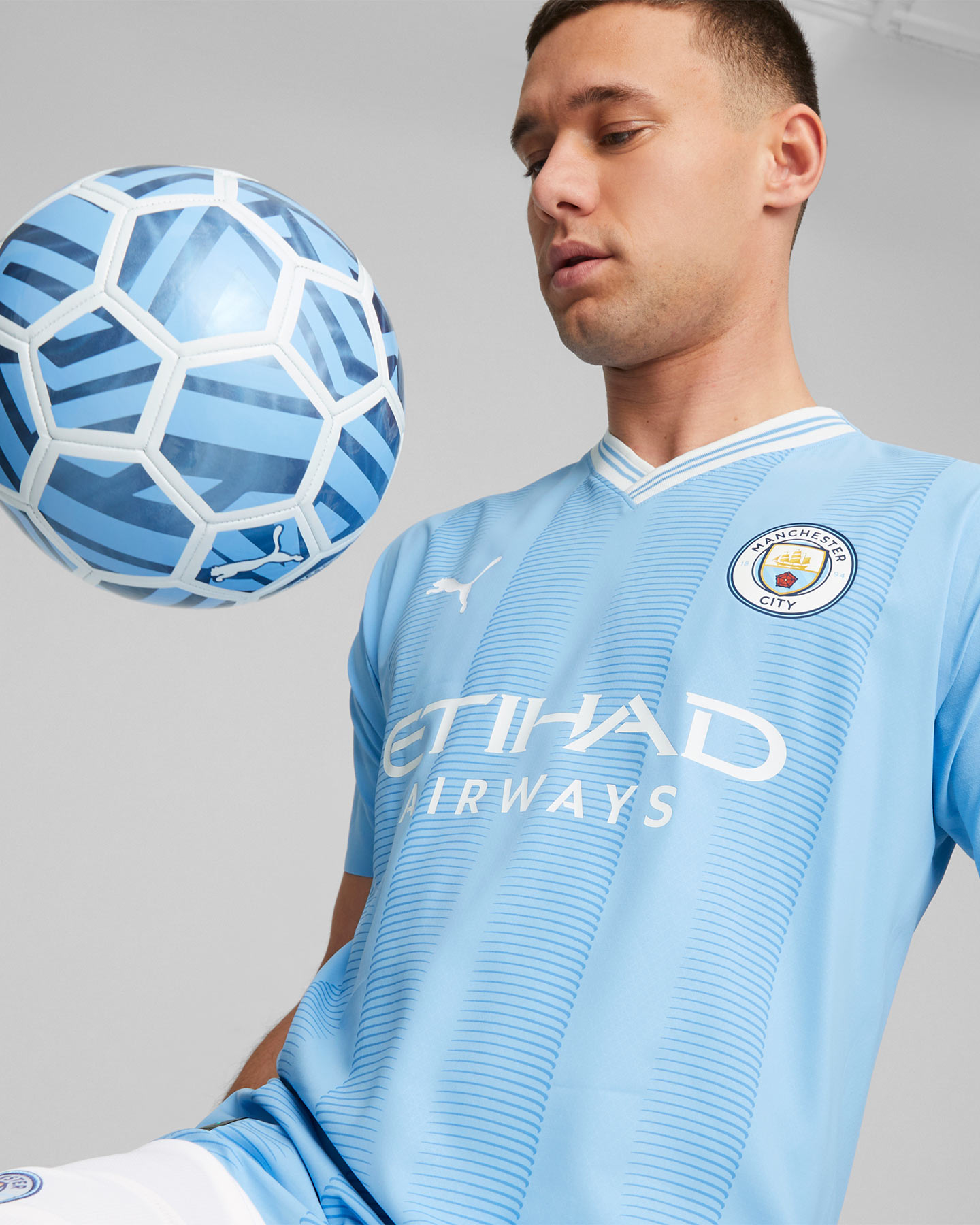 Maglia calcio ufficiale PUMA MANCHESTER CITY HOME AUTH 23-24 M - Azzurro - 4 | Cisalfa Sport