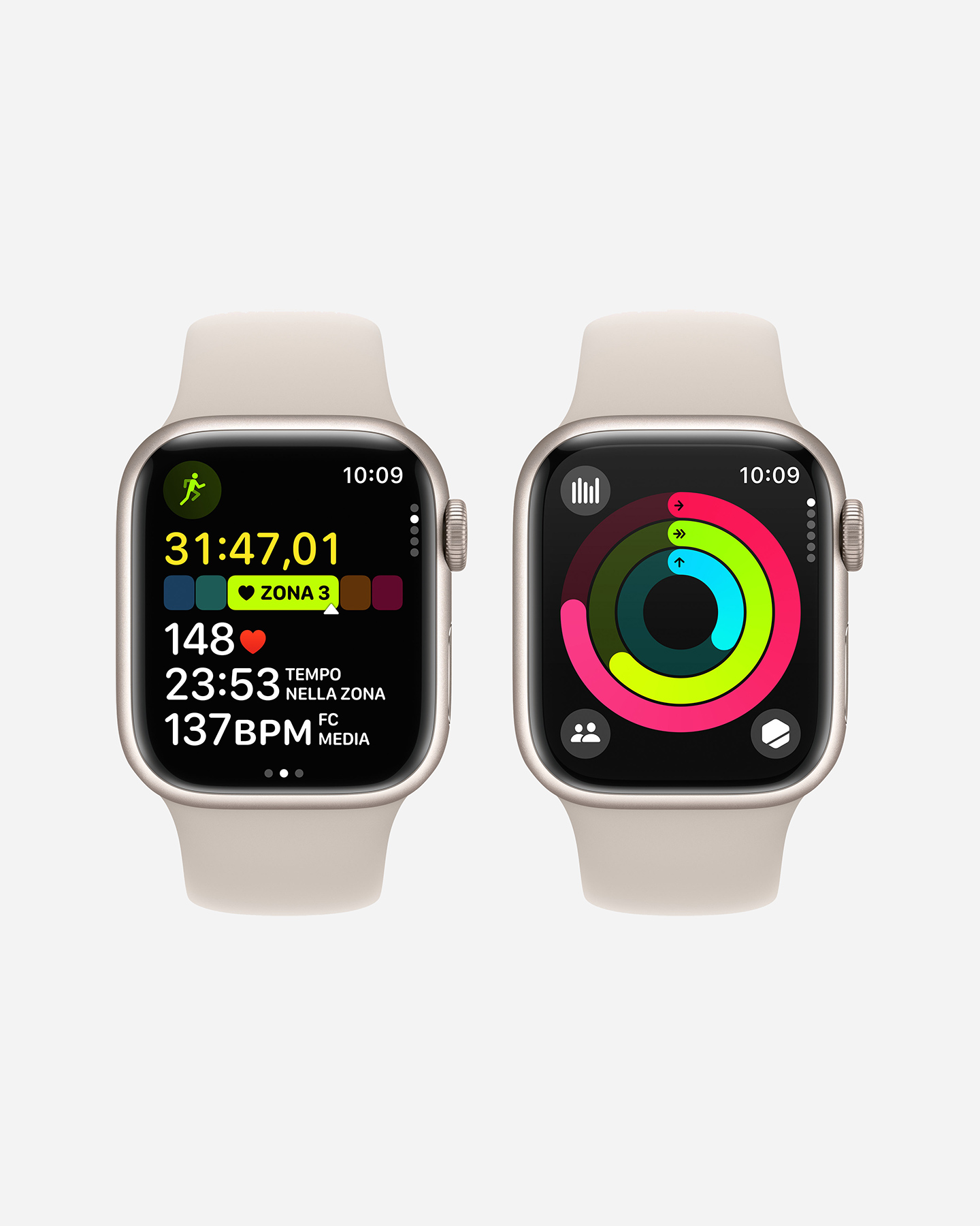 Orologio multifunzione APPLE APPLE WATCH SERIES 9 GPS 41MM STARLIGHT ALUMINIUM  - Color mix - 2 | Cisalfa Sport