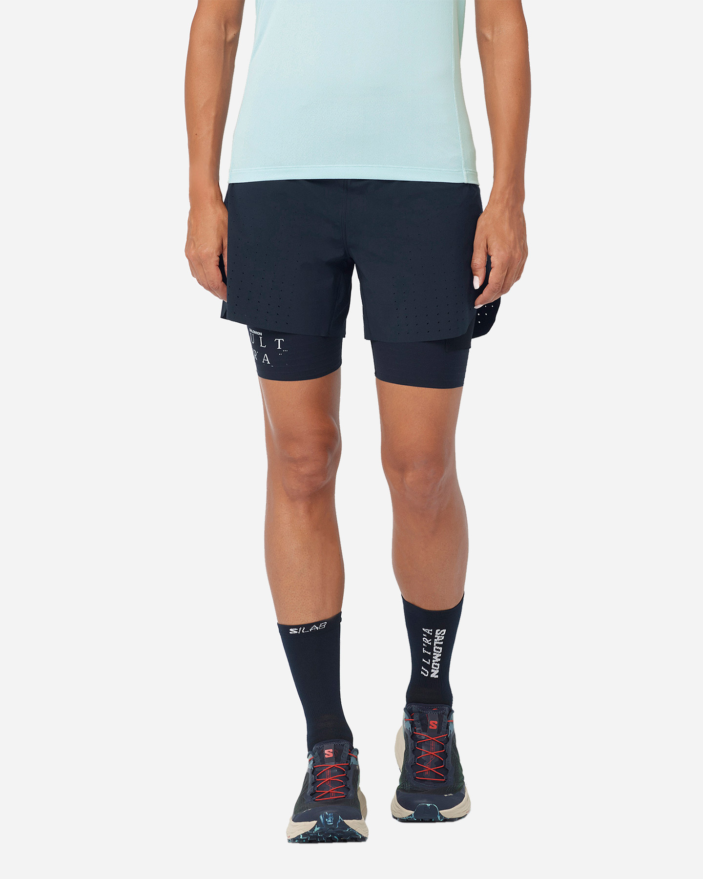 Short running SALOMON S-LAB ULTRA 2IN1 W - Blu - 0 | Cisalfa Sport