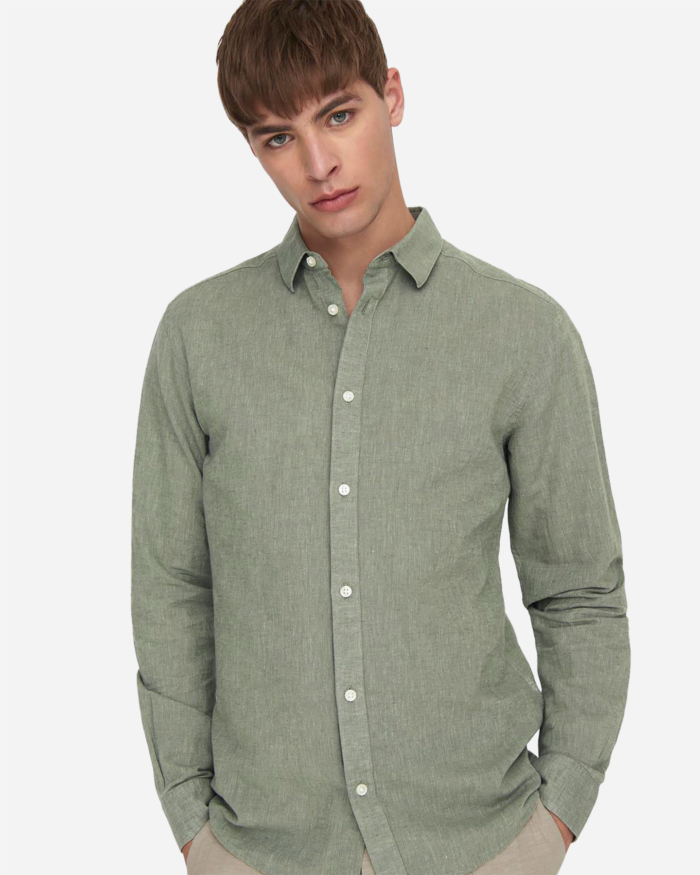Camicia ONLY & SONS CAIDEN M - Verde - 5 | Cisalfa Sport