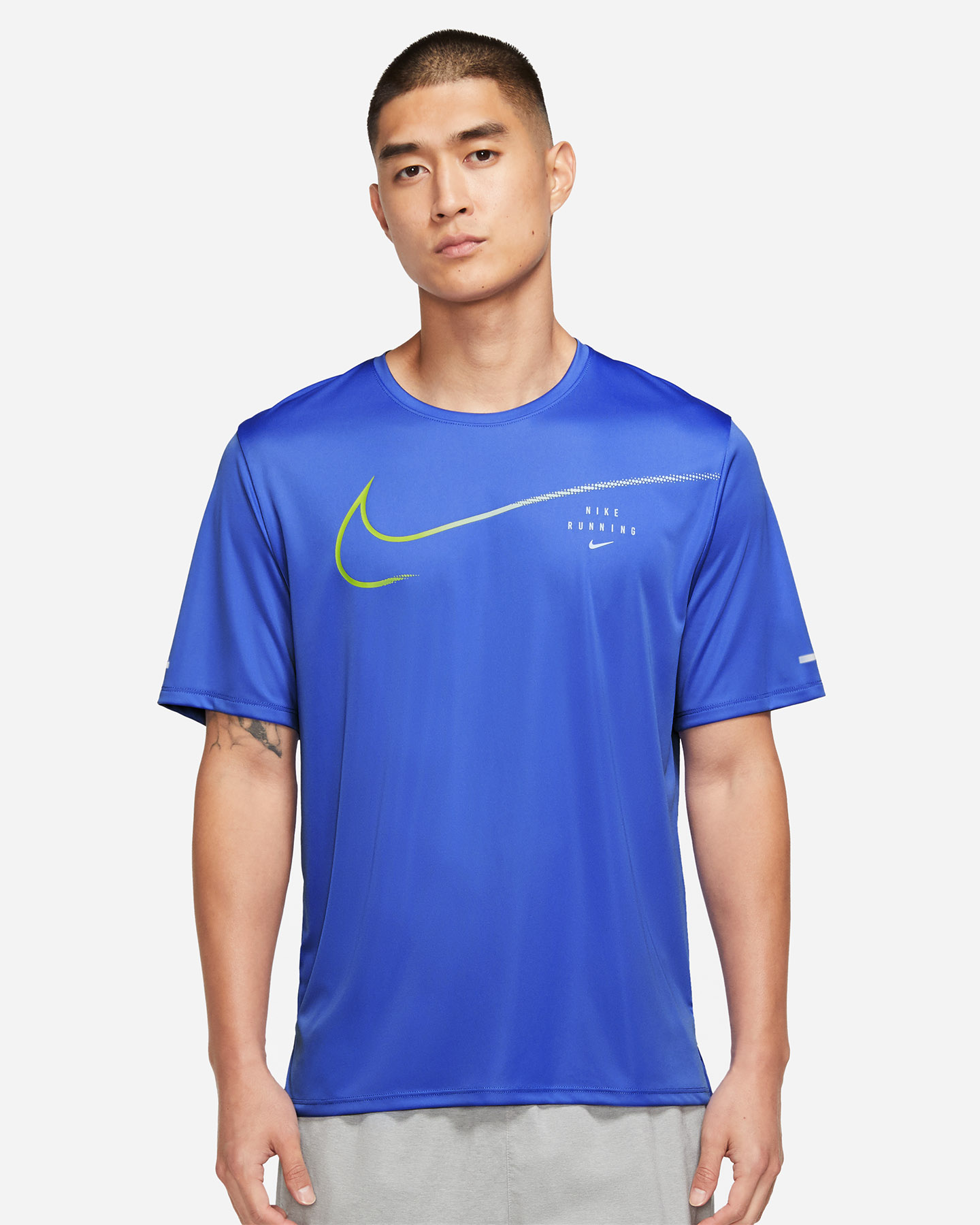 T-shirt running NIKE DRI FIT UV RUN DIVISION MILER GPHX M - Blu - 0 | Cisalfa Sport