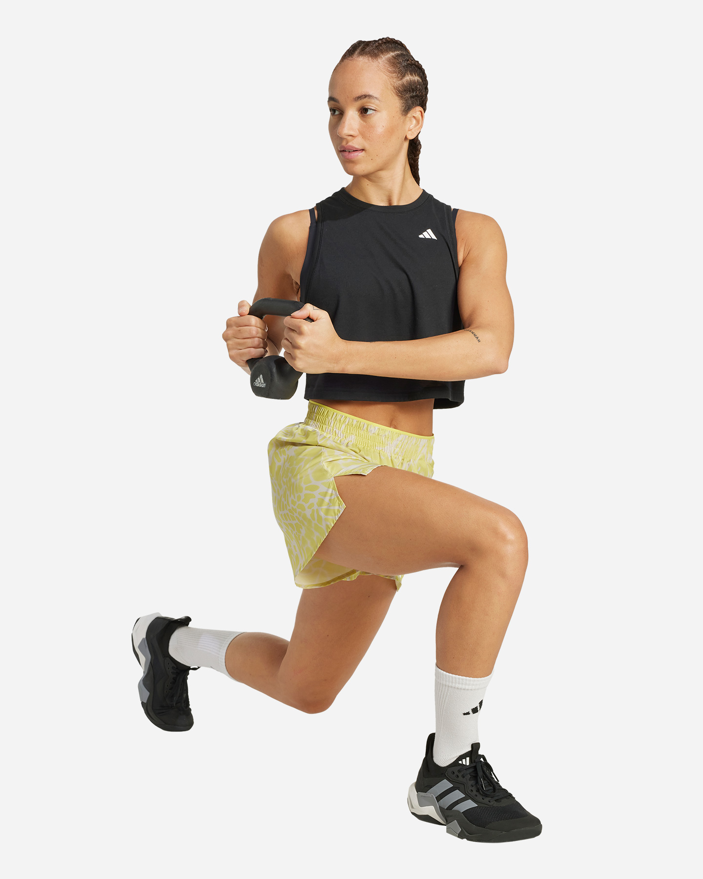 Short training ADIDAS PRINTED W - Giallo - 5 | Cisalfa Sport