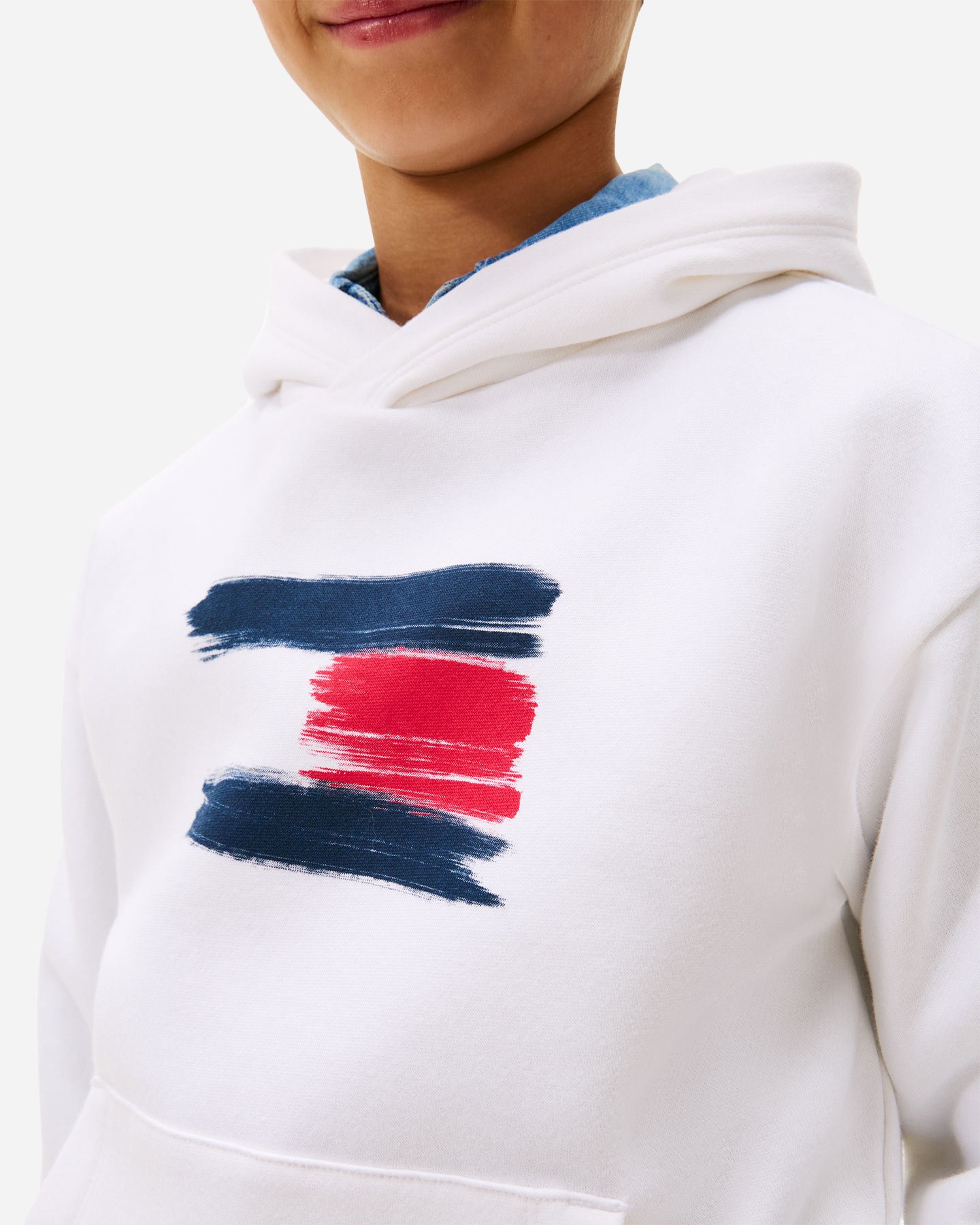 Felpa TOMMY HILFIGER FLAG JR - Bianco - 4 | Cisalfa Sport