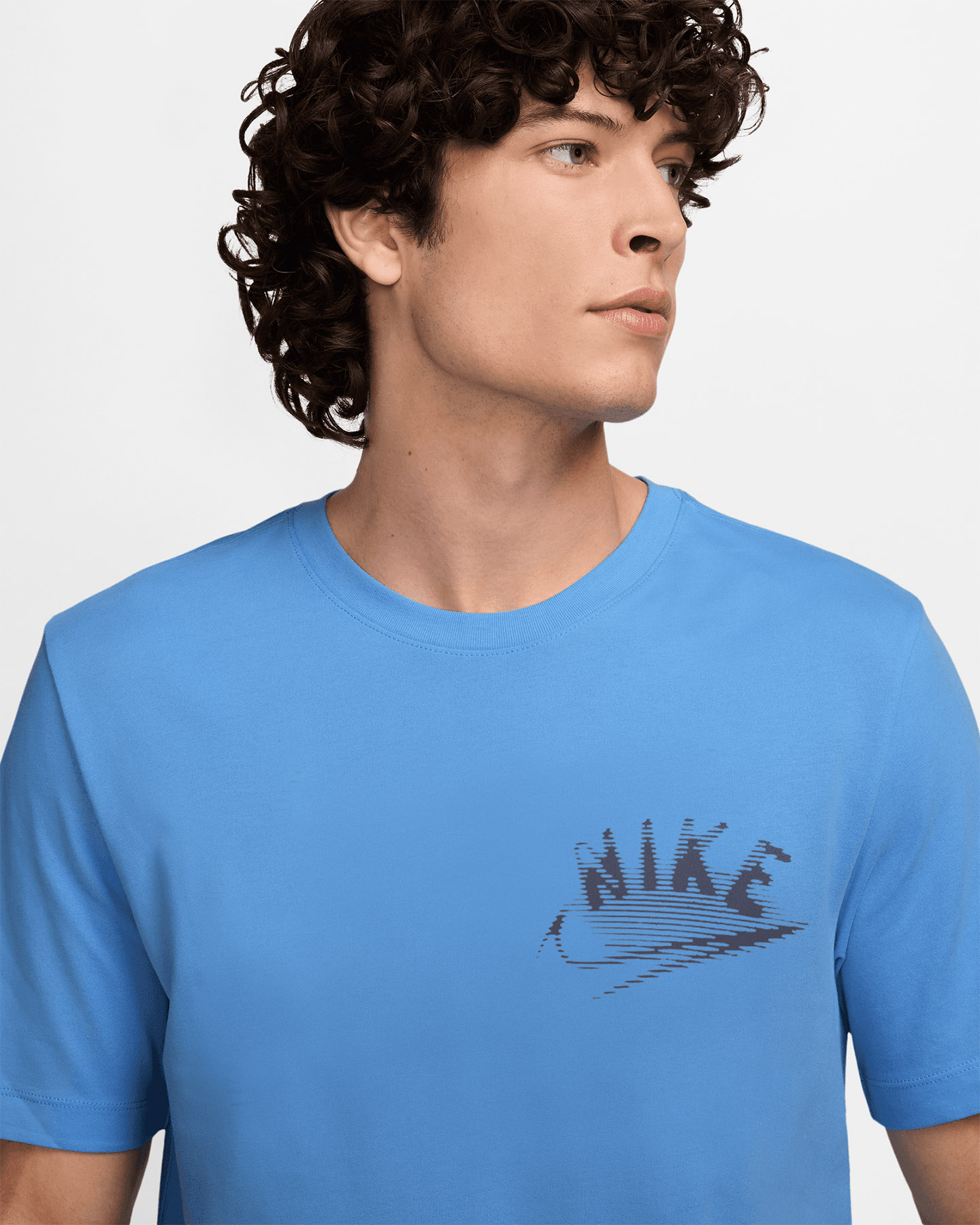 T-shirt training NIKE DRI FIT BIG LOGO M - Azzurro - 2 | Cisalfa Sport