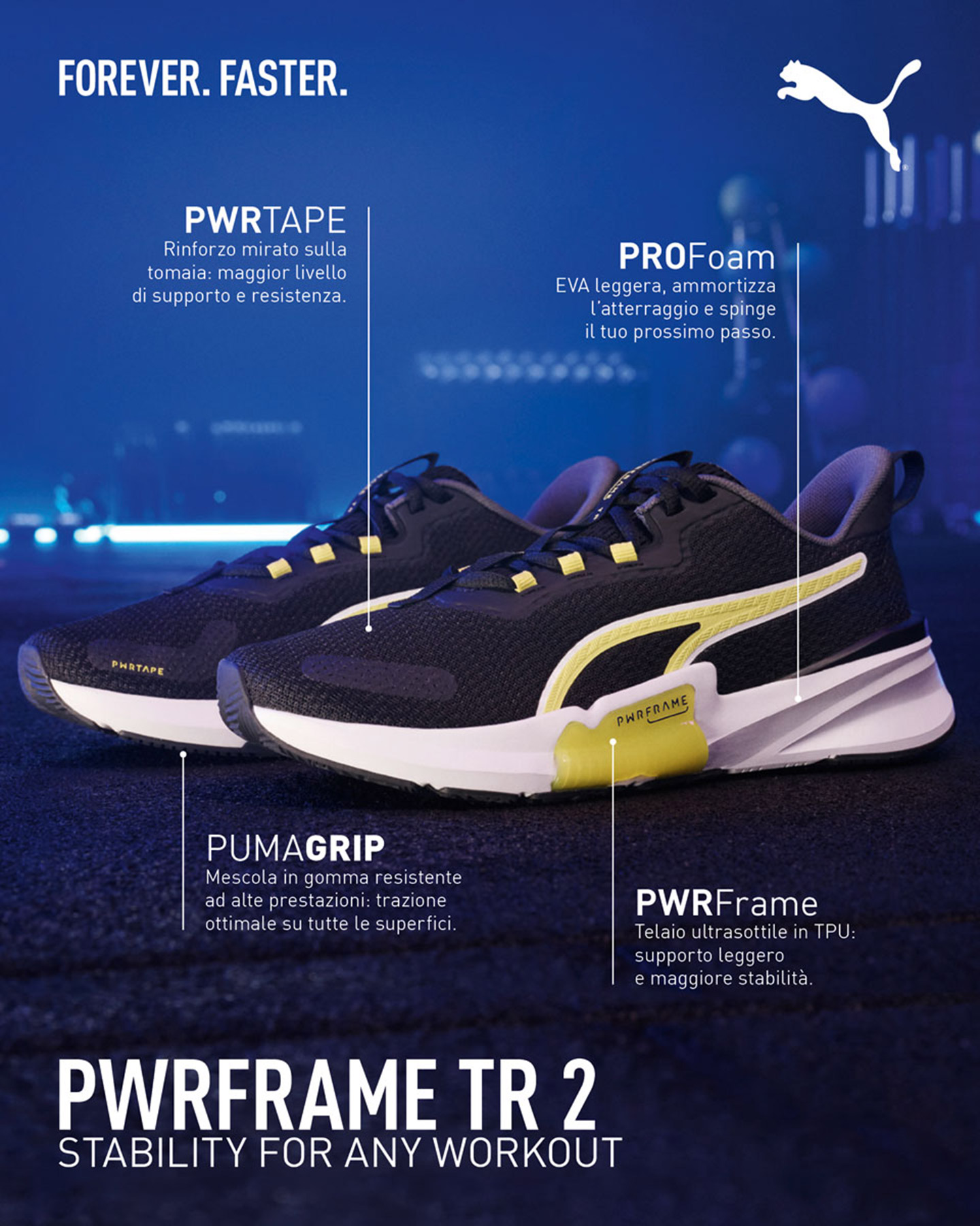 Scarpe training PUMA PWRFRAME TR 2 M - Nero - 5 | Cisalfa Sport