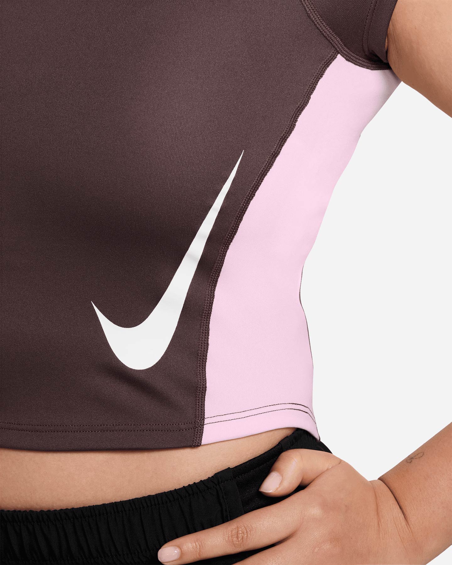 T-shirt running NIKE SWOOSH W - Marrone - 2 | Cisalfa Sport