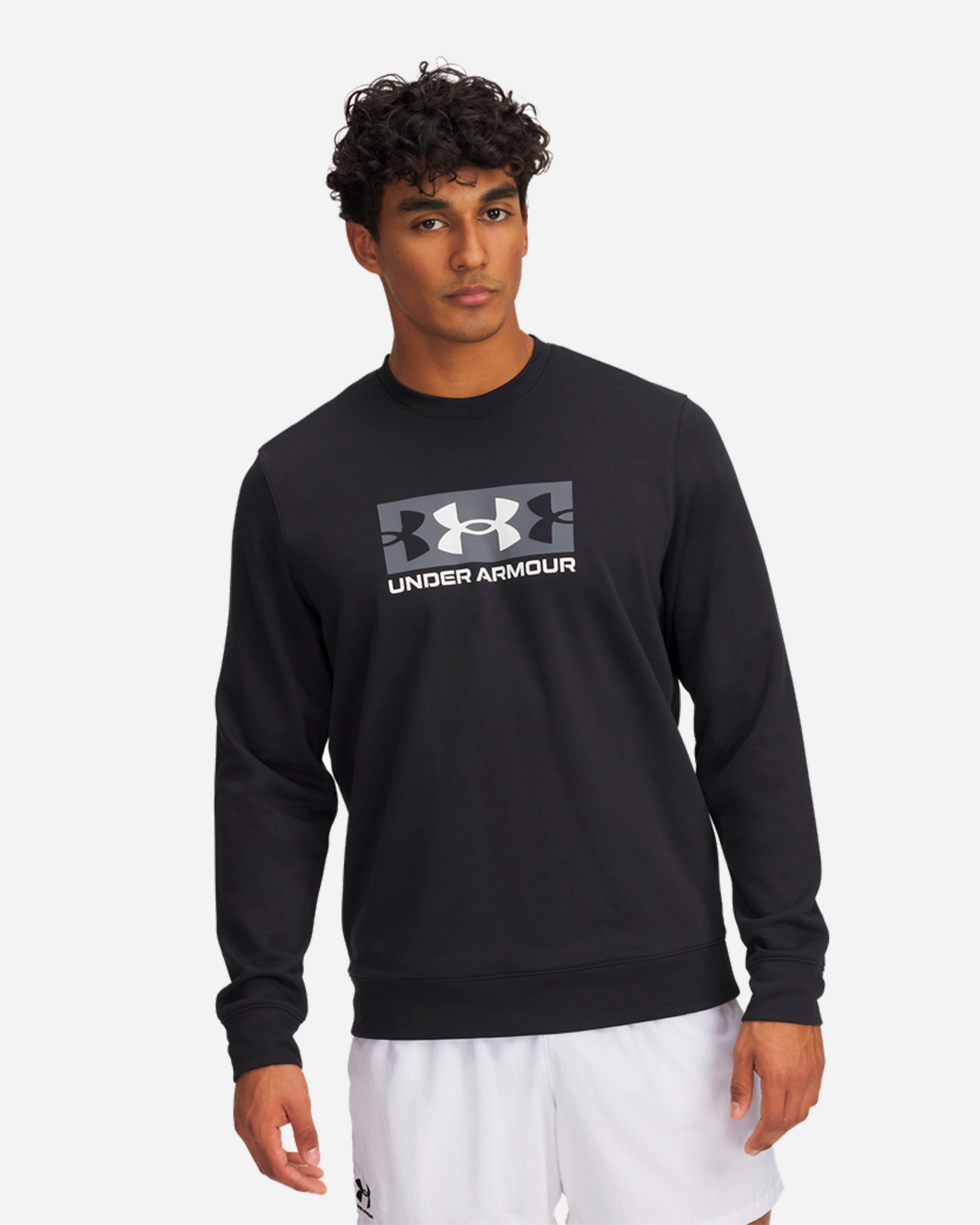 Felpa UNDER ARMOUR RIVAL TERRY CREW BIG LOGO M - Nero - 0 | Cisalfa Sport